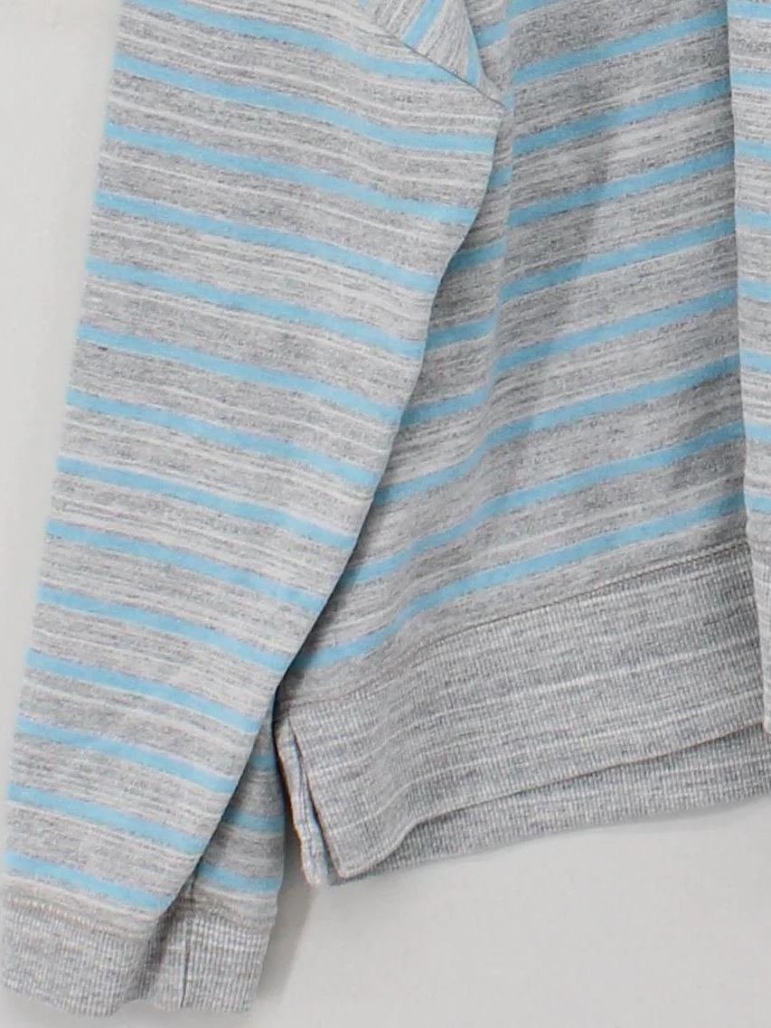 Passenger Women's Jumper L Grey Striped Cotton with Polyester Crew Neck Pullover - Image 4
