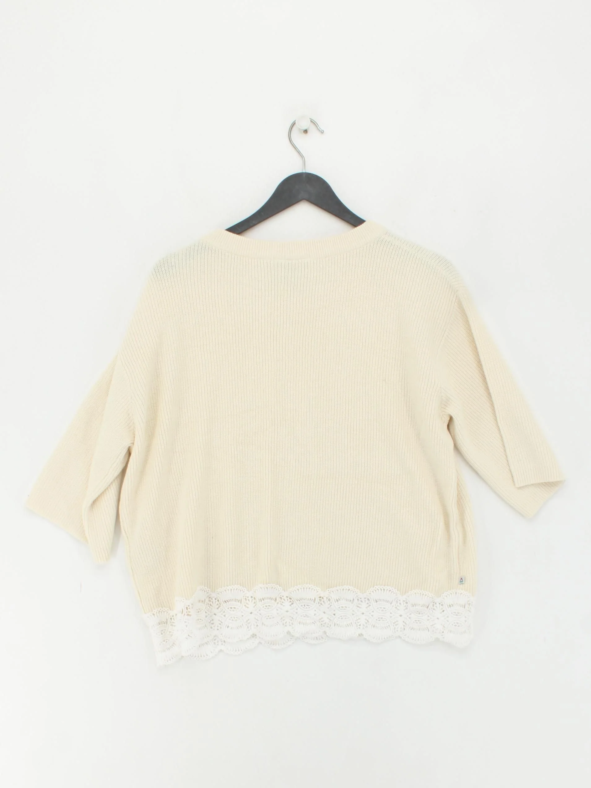 Passenger Women's Jumper S Cream Cotton with Acrylic Round Neck Pullover - Image 2