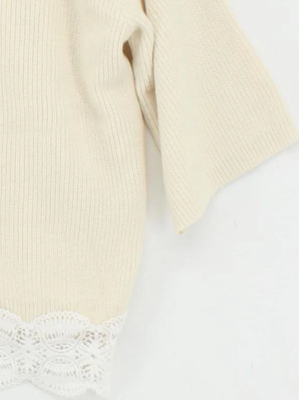 Passenger Women's Jumper S Cream Cotton with Acrylic Round Neck Pullover - Image 4