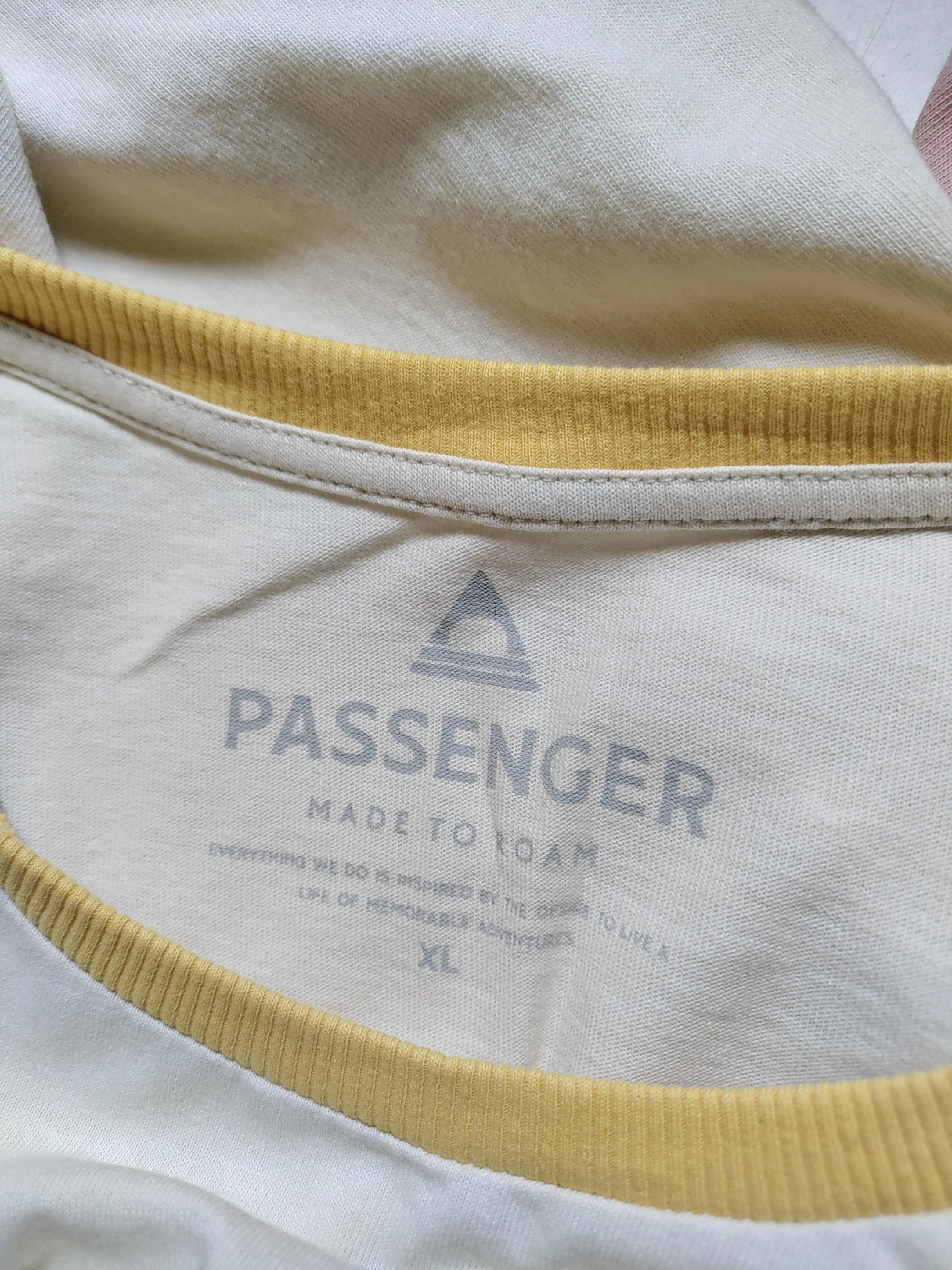 Passenger Women's T-Shirt XL Cream 100% Cotton Short Sleeve Round Neck Basic - Image 5