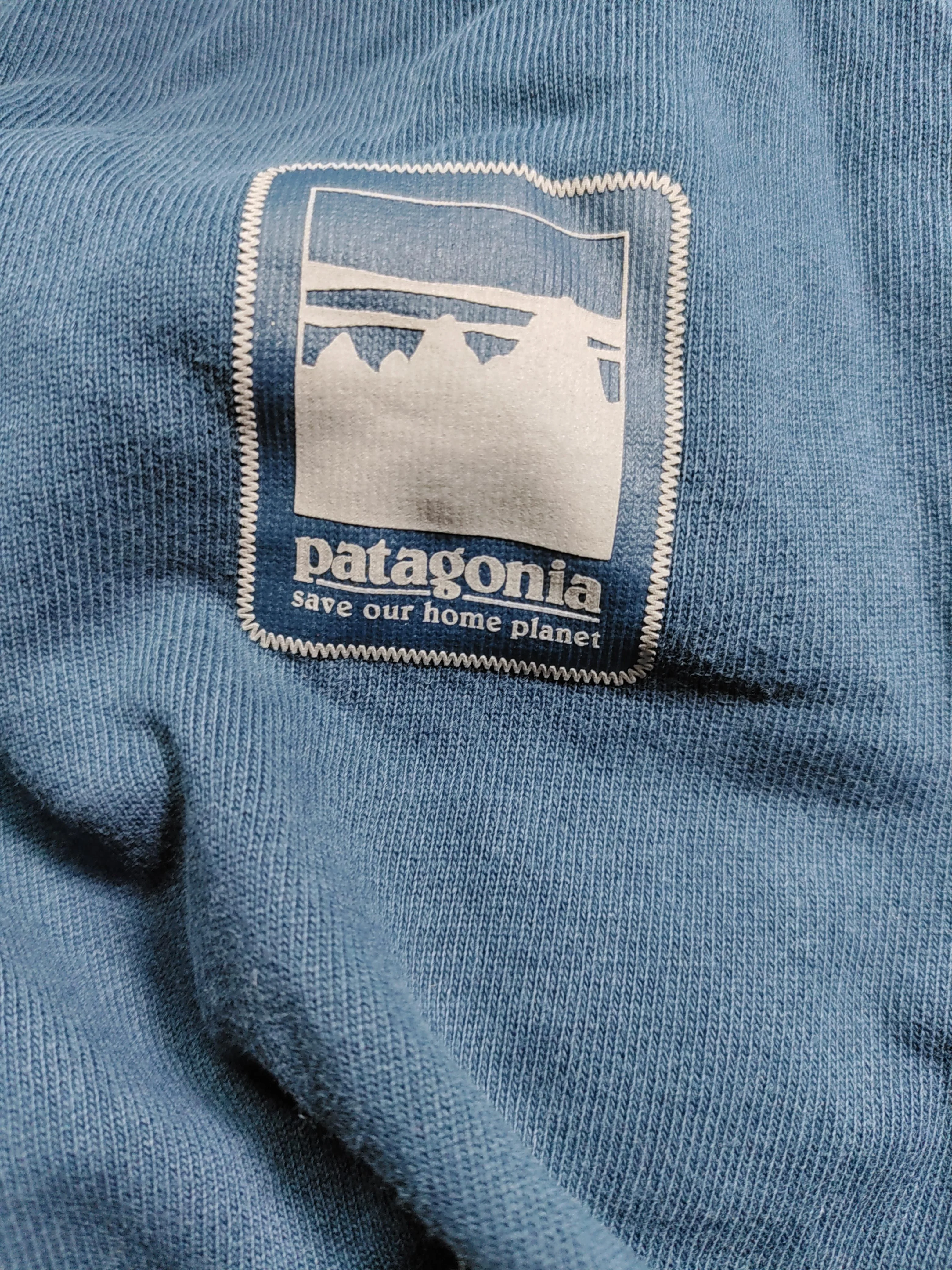 Patagonia Men's Hoodie M Blue Graphic 100% Cotton Pullover - Image 5