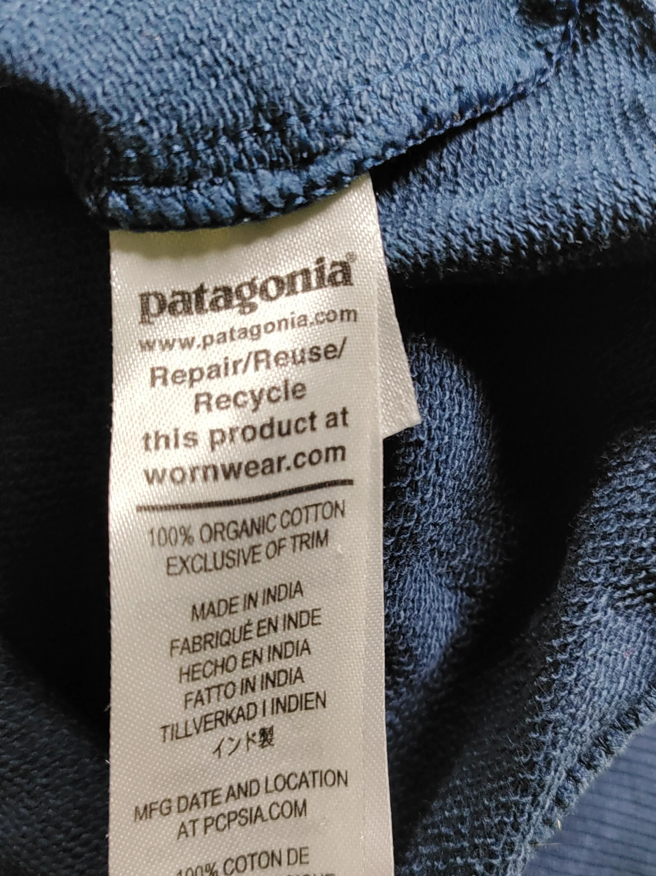 Patagonia Men's Hoodie M Blue Graphic 100% Cotton Pullover - Image 6