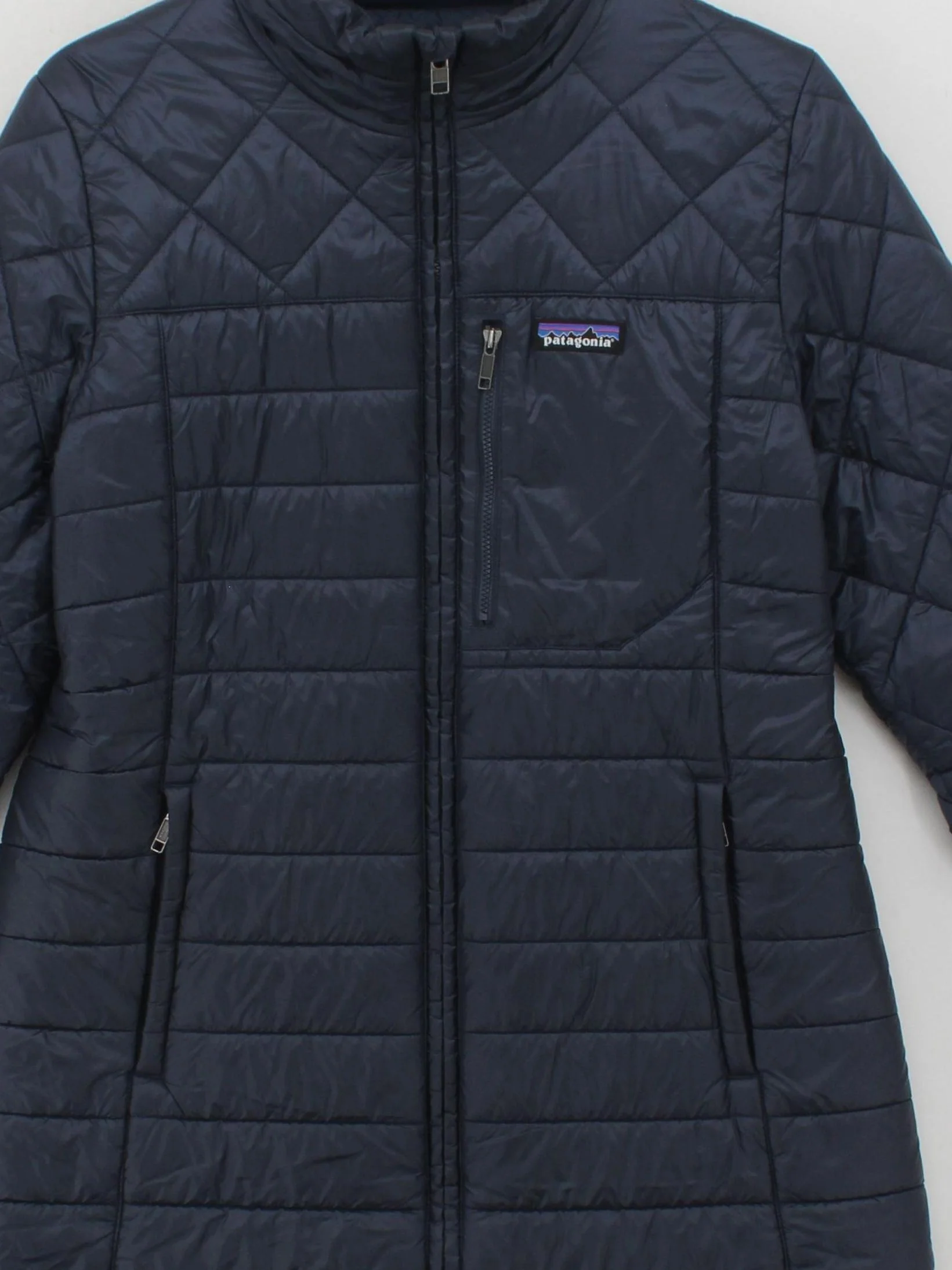 Patagonia Women's Coat L Blue Nylon with Polyester Quilted - Image 3