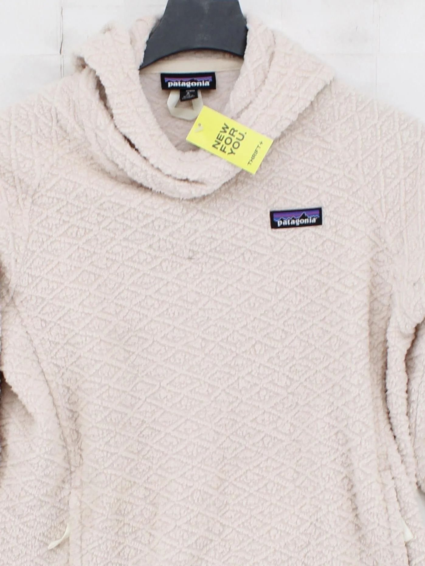 Patagonia Women's Hoodie S Cream Geometric 100% Polyester Pullover - Image 3