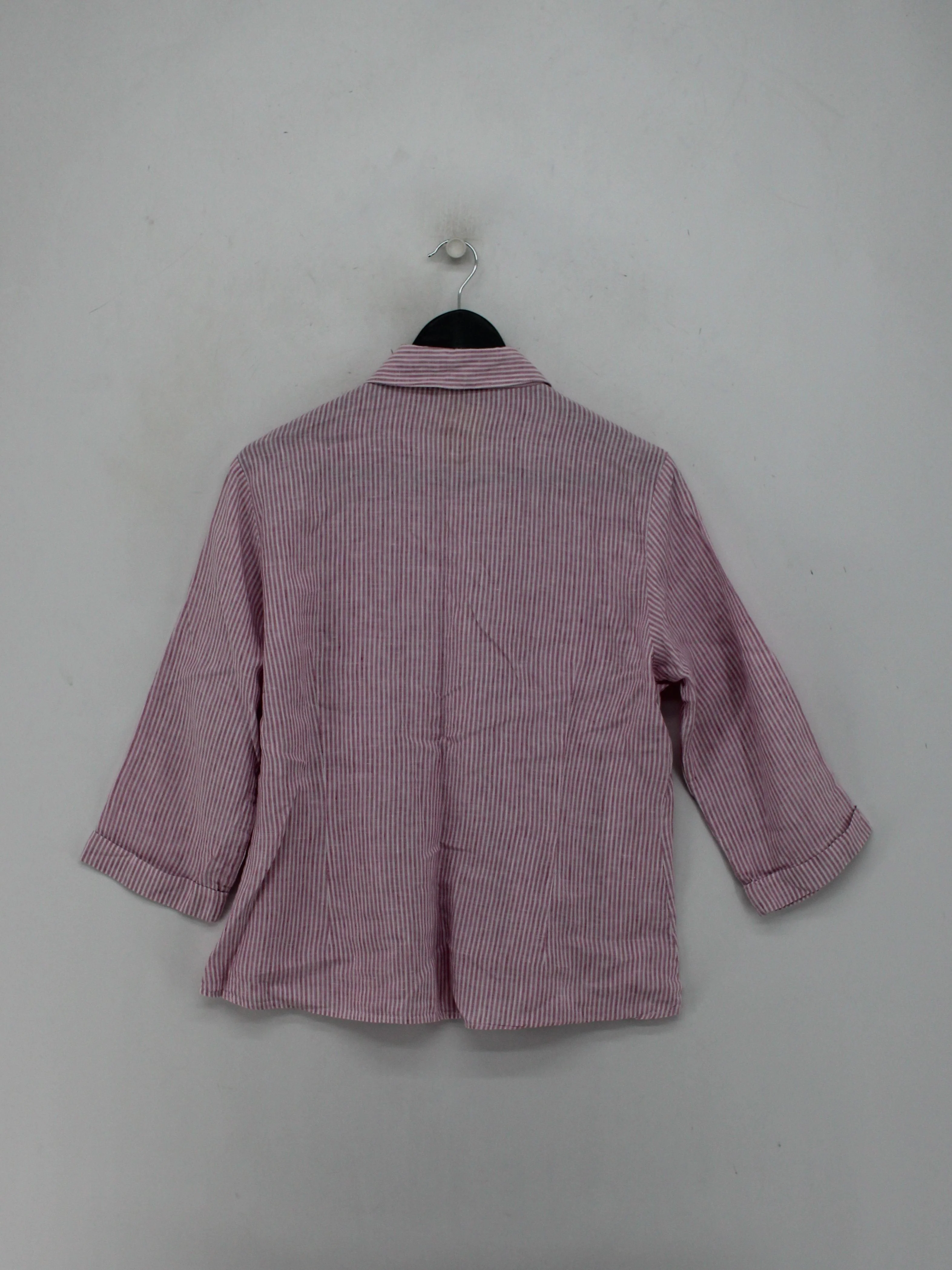 Paul Costelloe Women's Shirt UK 14 Pink 100% Linen Basic - Image 2