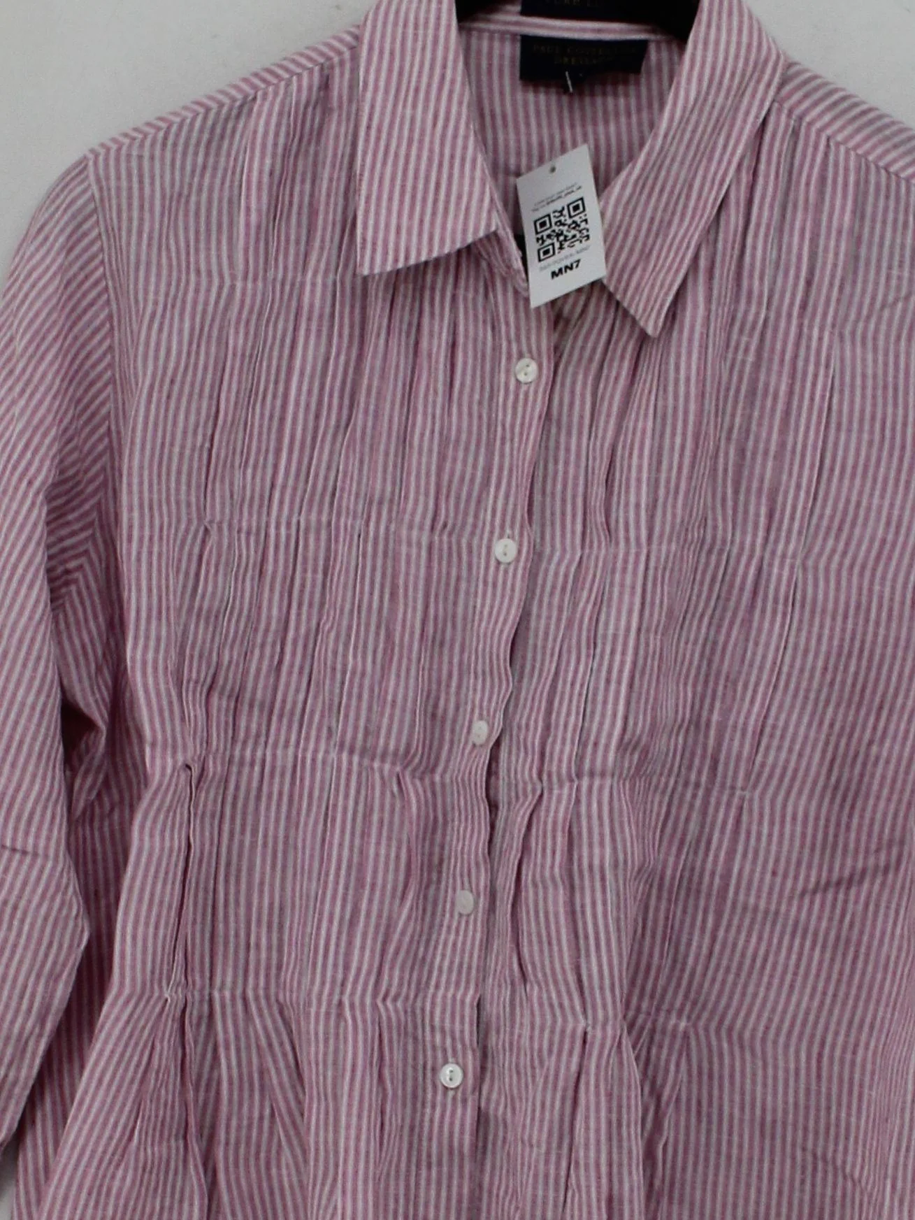 Paul Costelloe Women's Shirt UK 14 Pink 100% Linen Basic - Image 3