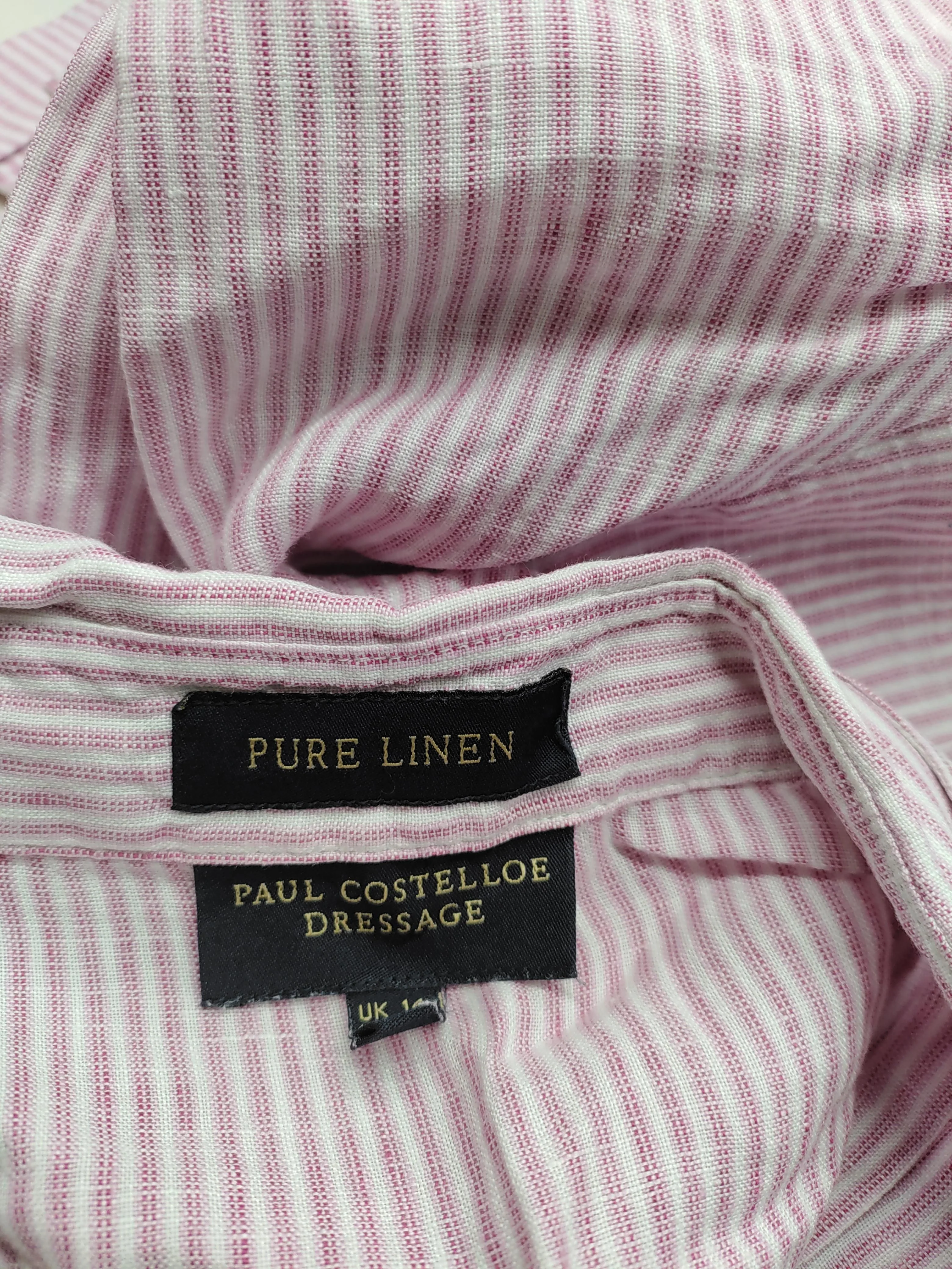 Paul Costelloe Women's Shirt UK 14 Pink 100% Linen Basic - Image 5