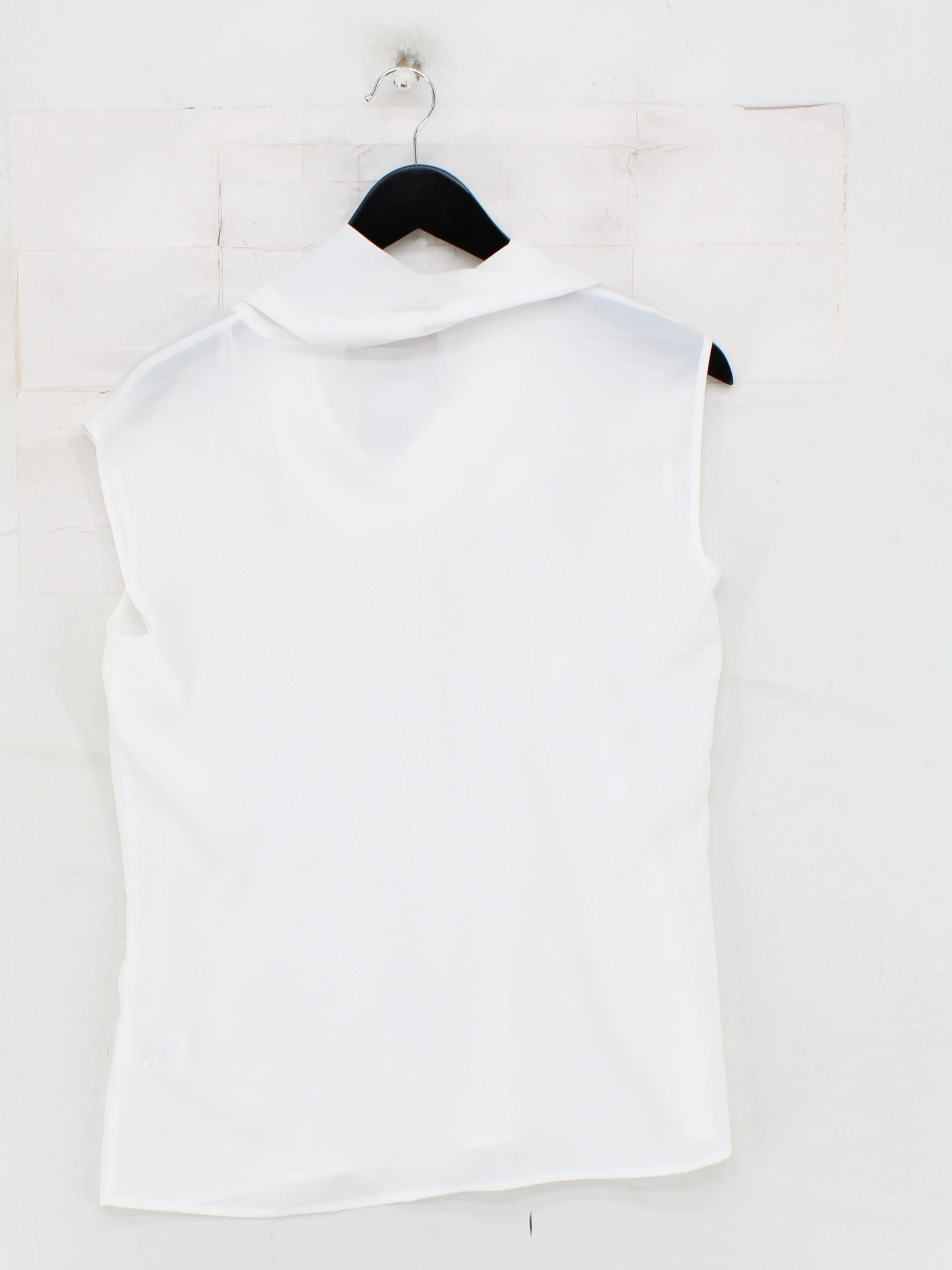 Paul Costelloe Women's Top M White 100% Polyester Sleeveless Round Neck Basic - Image 2