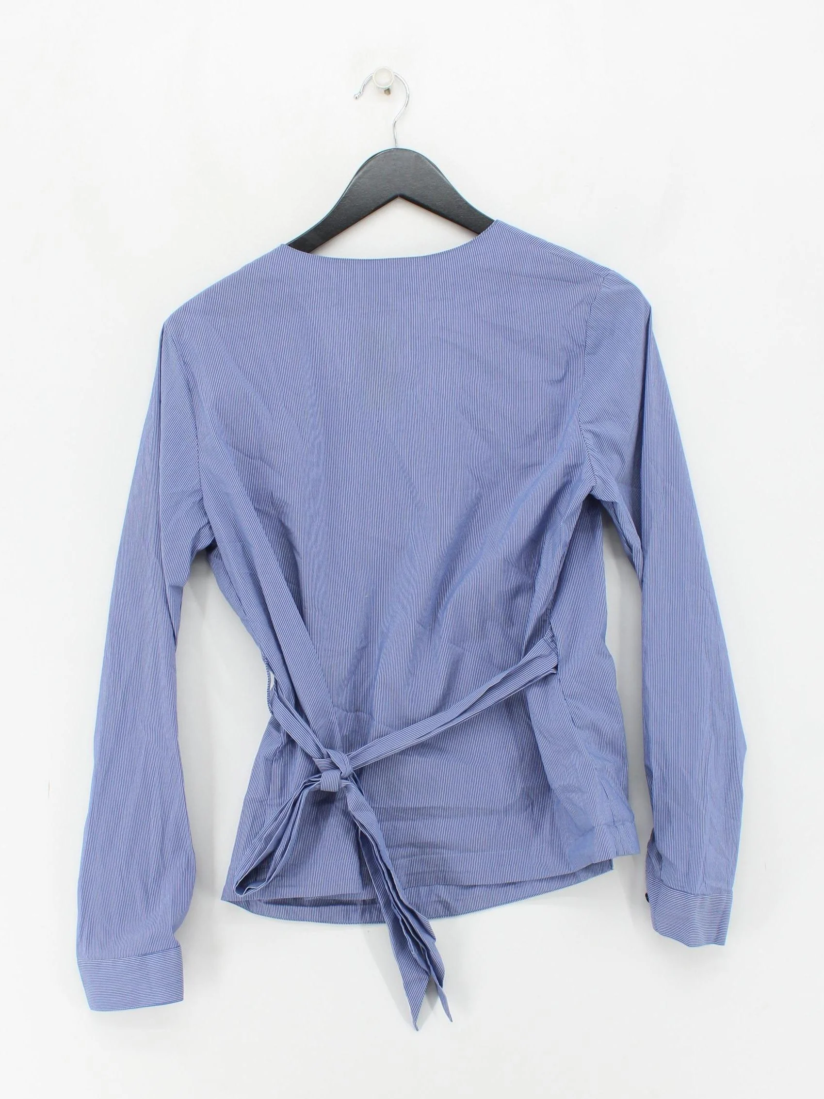 Paul Costelloe Women's Top UK 14 Blue Cotton with Nylon, Elastane Basic - Image 2