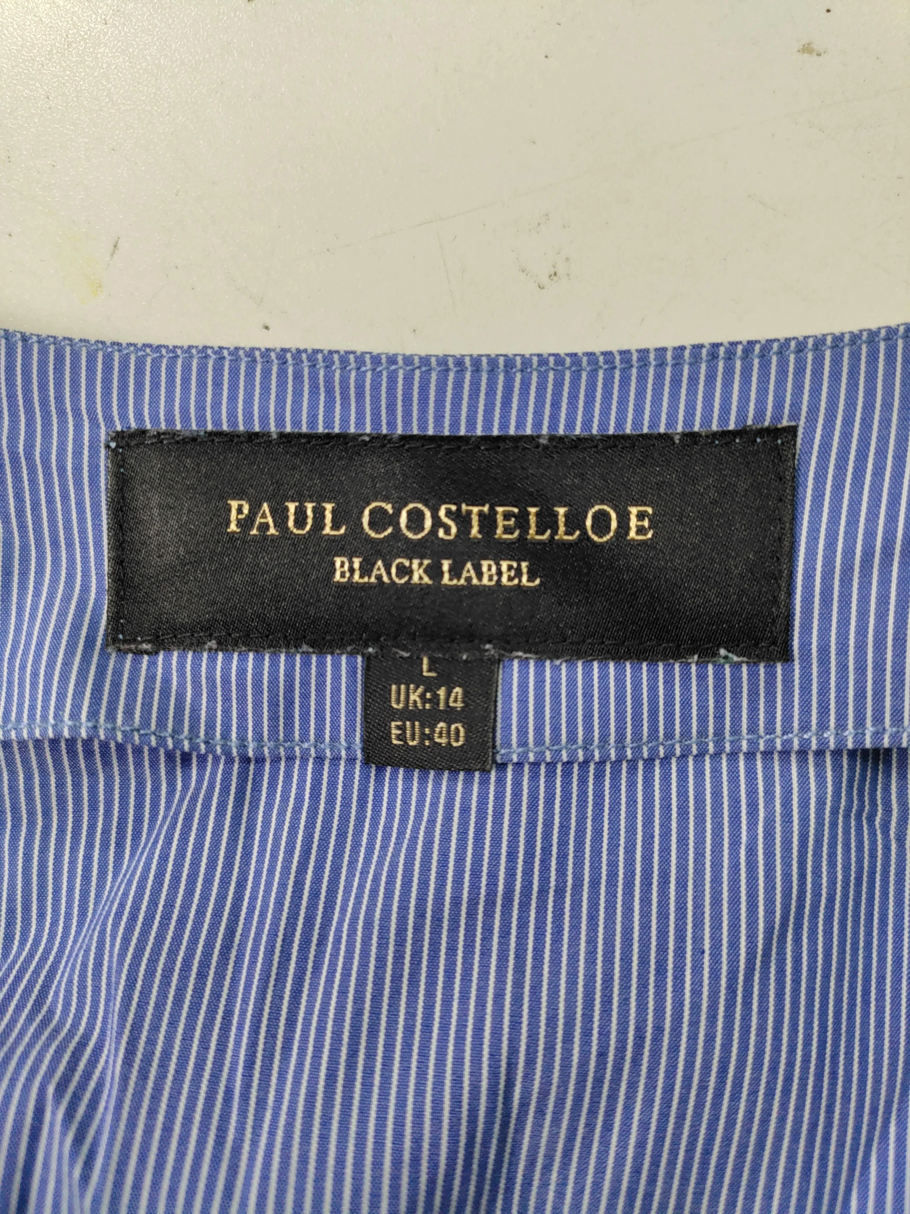 Paul Costelloe Women's Top UK 14 Blue Cotton with Nylon, Elastane Basic - Image 5