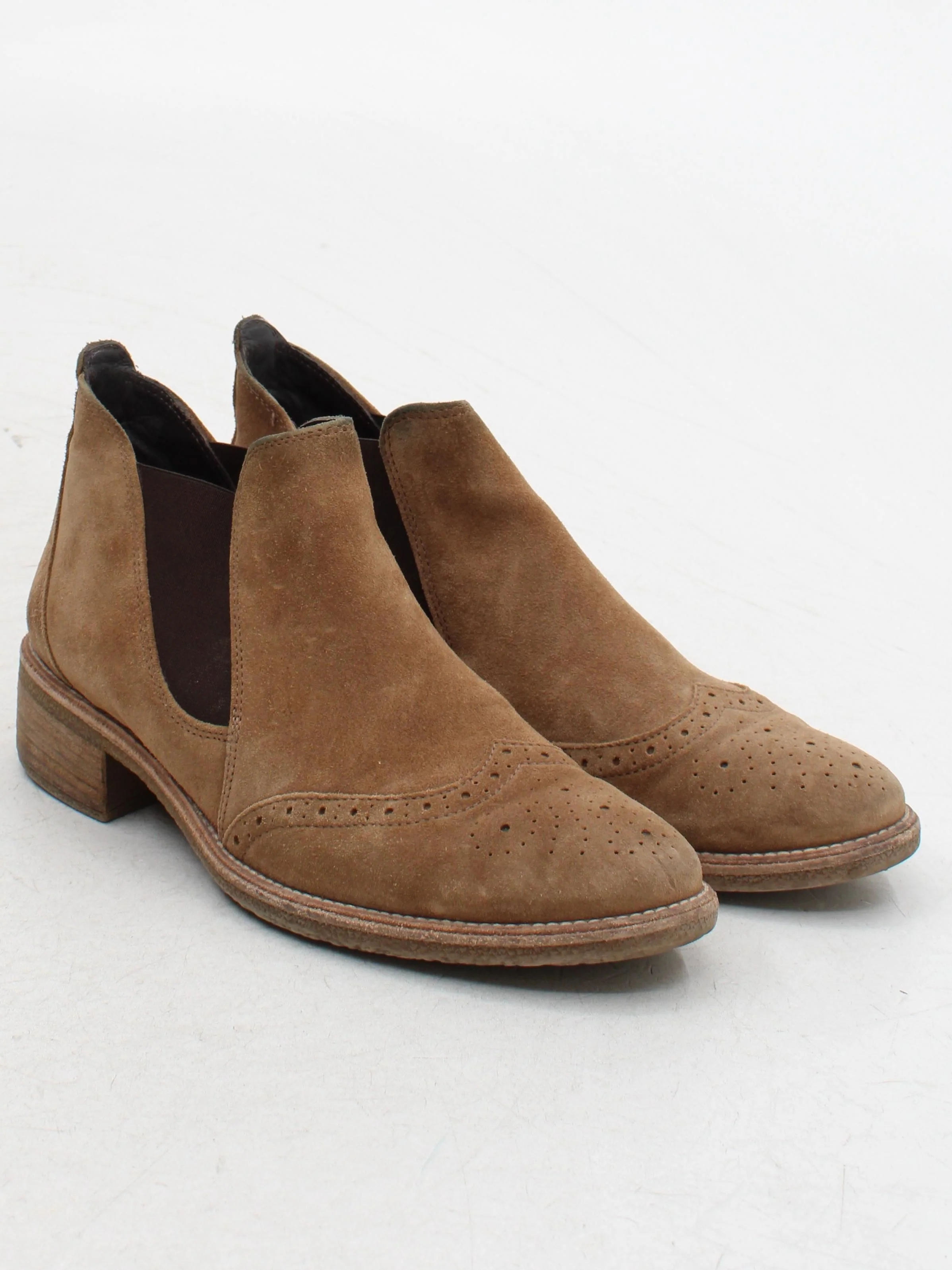 Paul Green Women's Boots UK 6.5 Tan 100% Suede Chelsea - Image 4