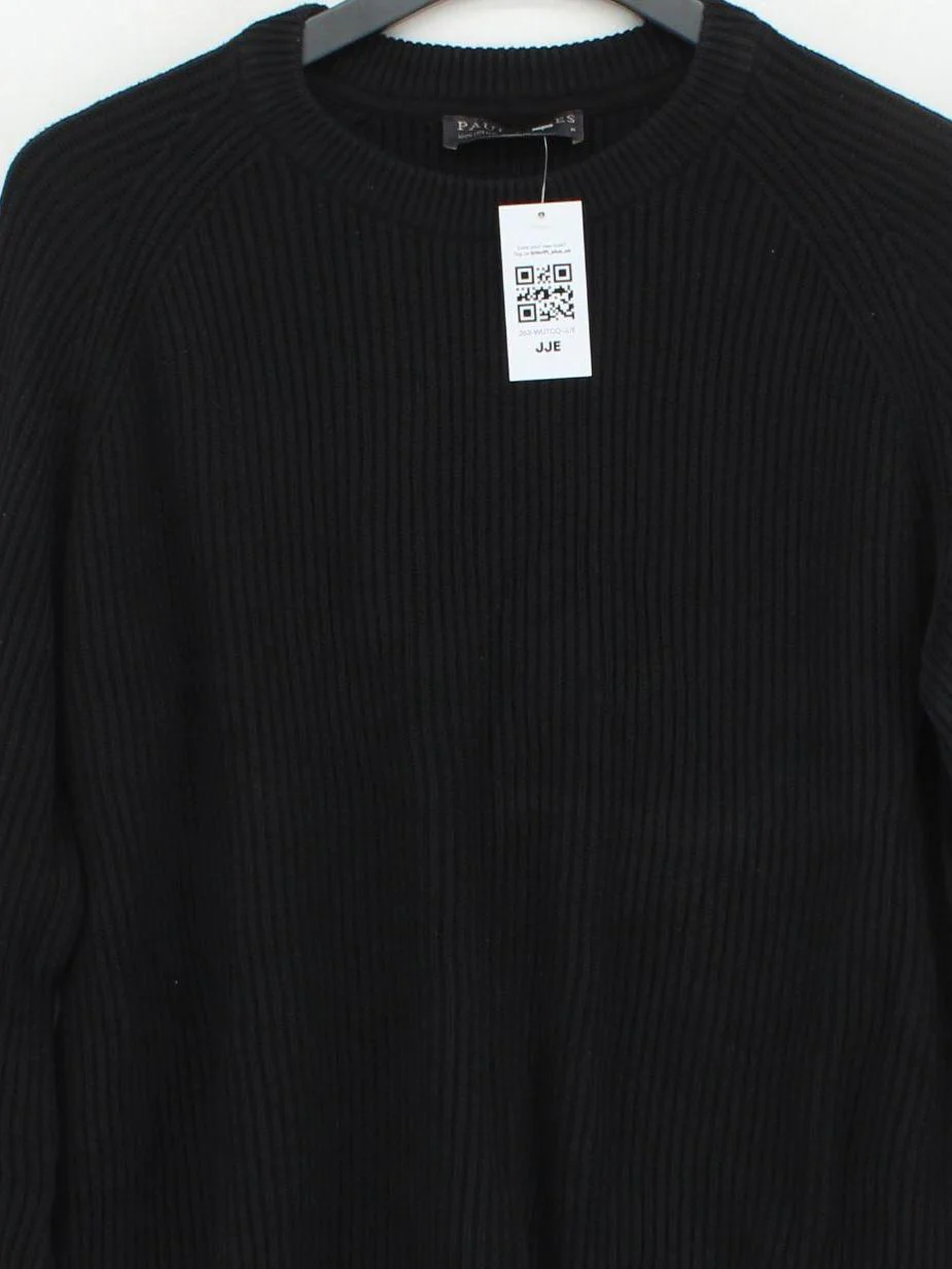 Paul James Men's Jumper M Black 100% Cotton Crew Neck Pullover - Image 3