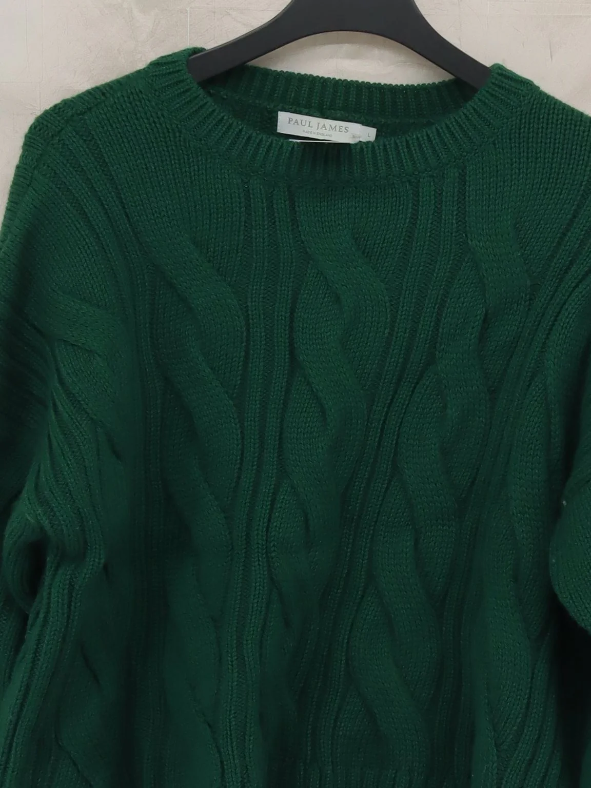 Paul James Men's Jumper M Green 100% Wool Round Neck Pullover - Image 3