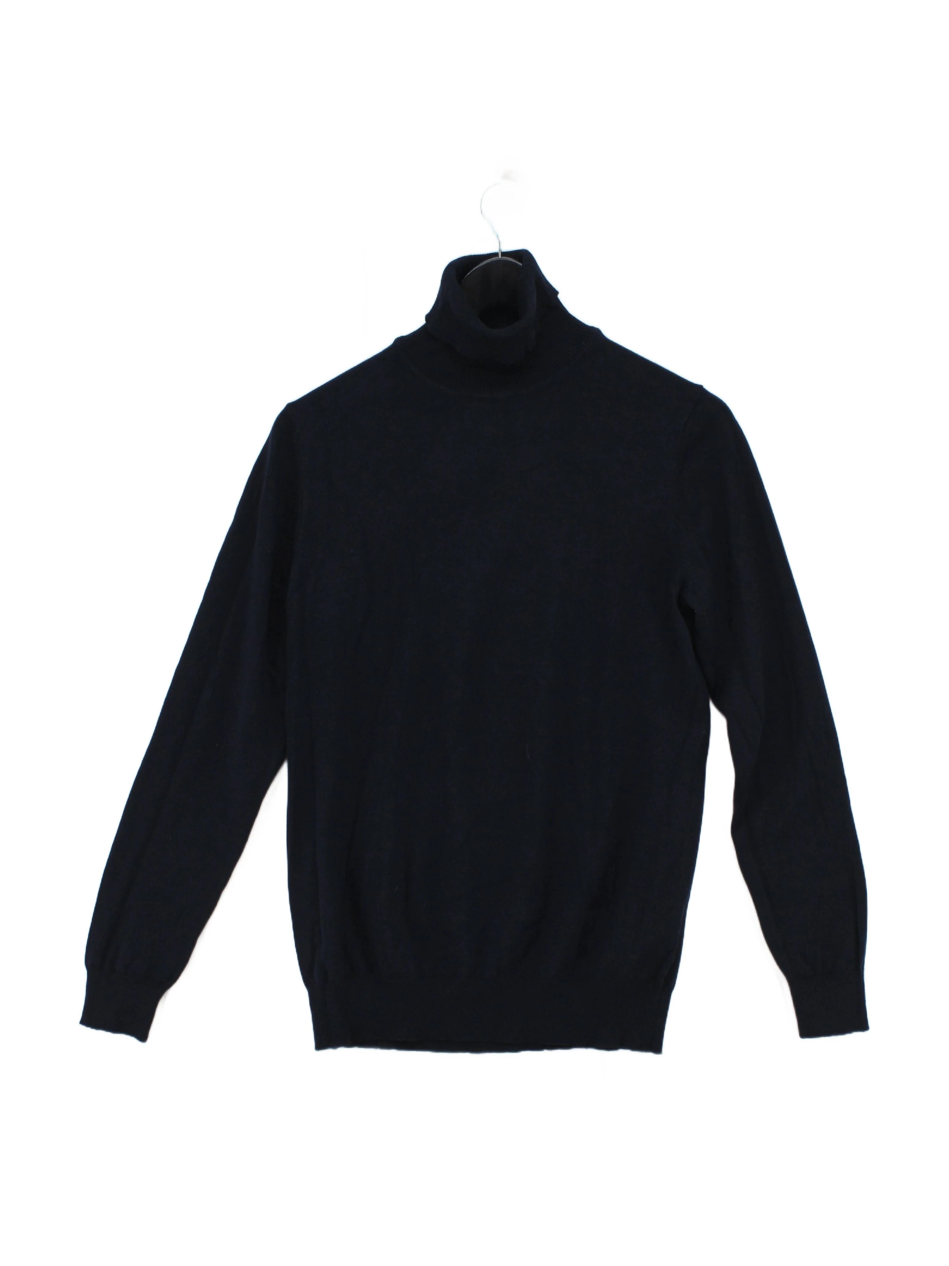 Paul James Men's Jumper S Blue 100% Cotton Roll Neck Pullover