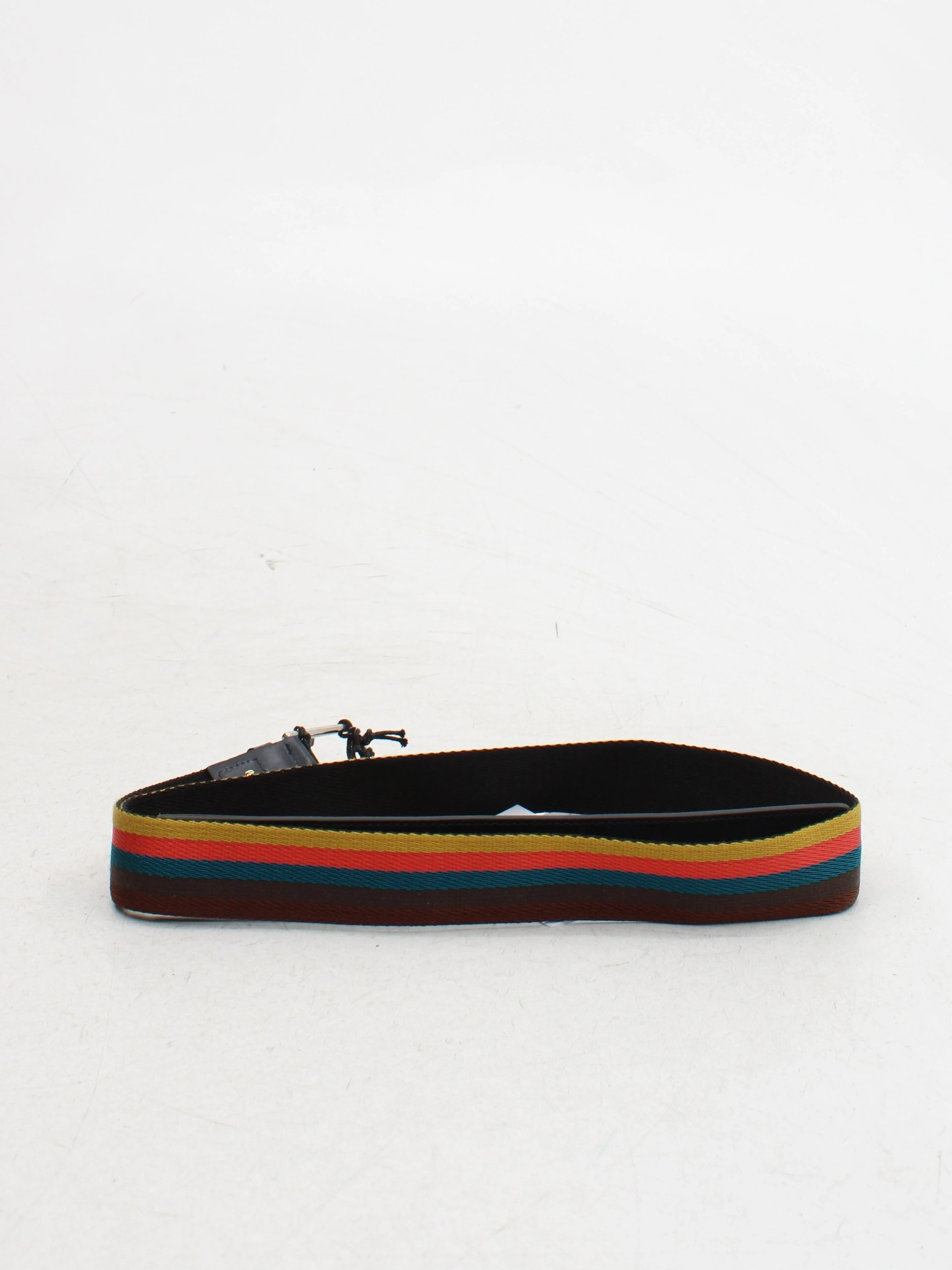 Paul Smith Men's Belt W 34 in Multi Striped Nylon with Leather Dress Belt - Image 2