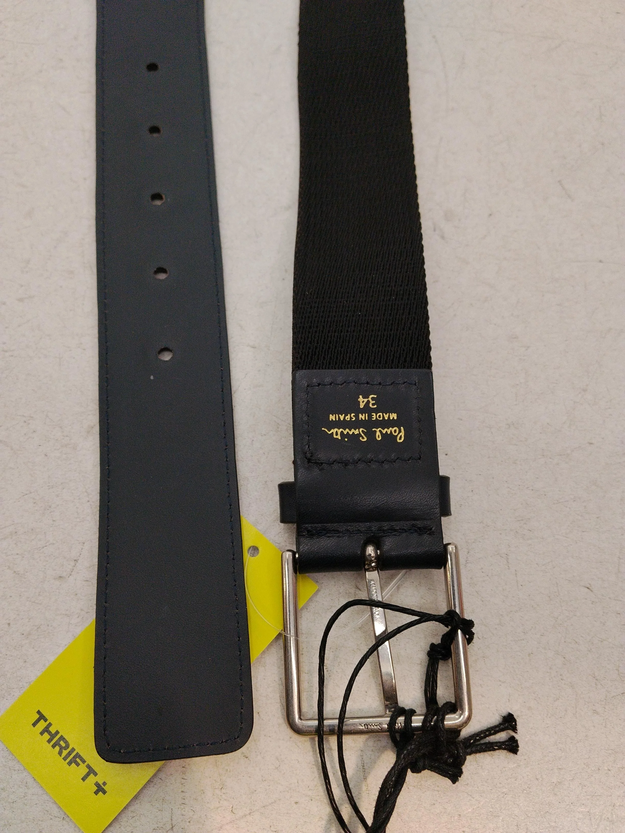 Paul Smith Men's Belt W 34 in Multi Striped Nylon with Leather Dress Belt - Image 4