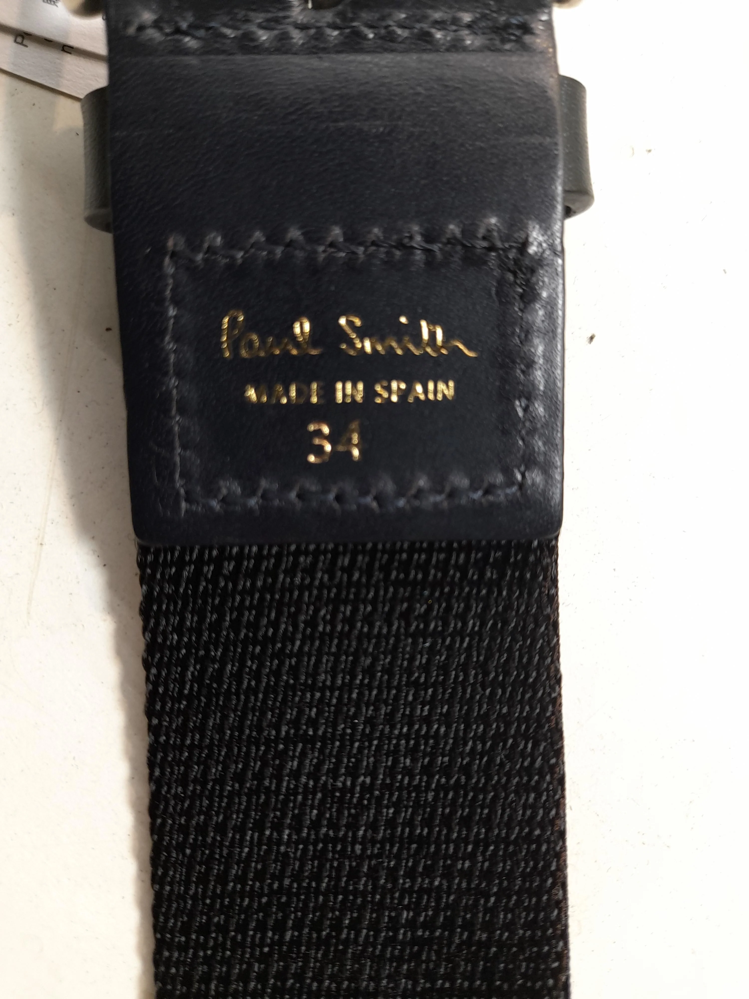 Paul Smith Men's Belt W 34 in Multi Striped Nylon with Leather Dress Belt - Image 5