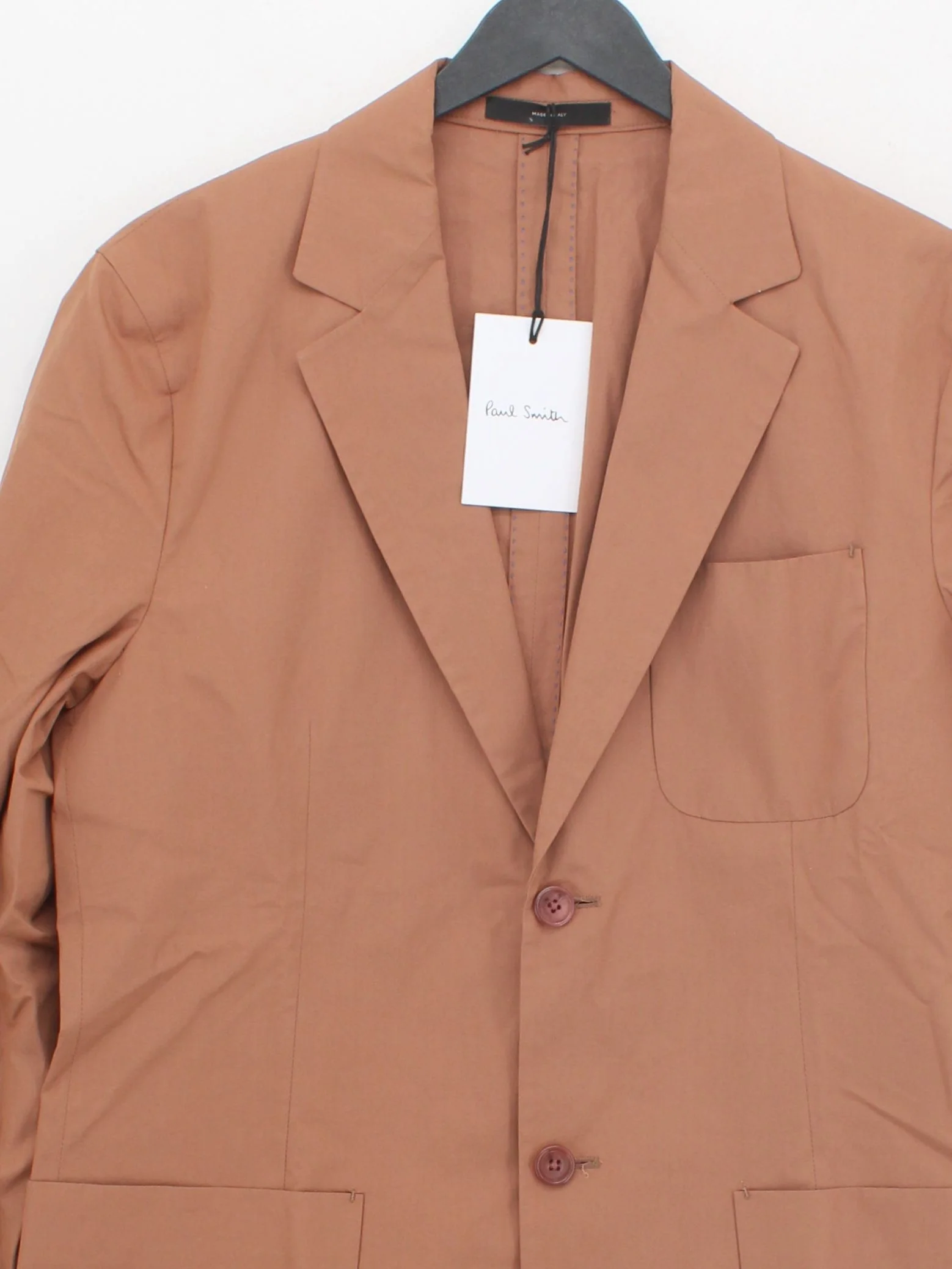 Paul Smith Men's Blazer Chest: 36 in Brown 100% Cotton Overcoat New with tags - Image 3