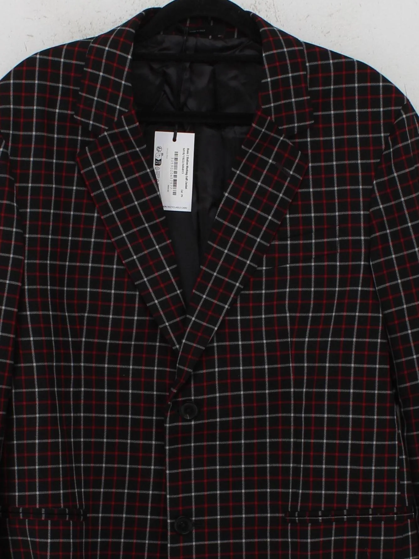 Paul Smith Men's Blazer Chest: 38 in Black Checkered 100% Wool Overcoat - Image 3