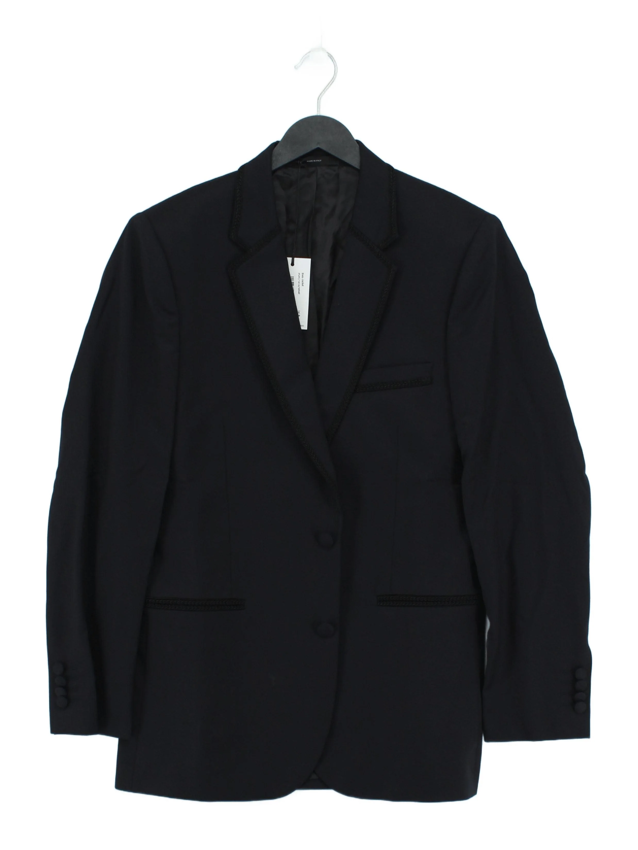 Paul Smith Men's Blazer Chest: 38 in Black Other with Viscose Overcoat