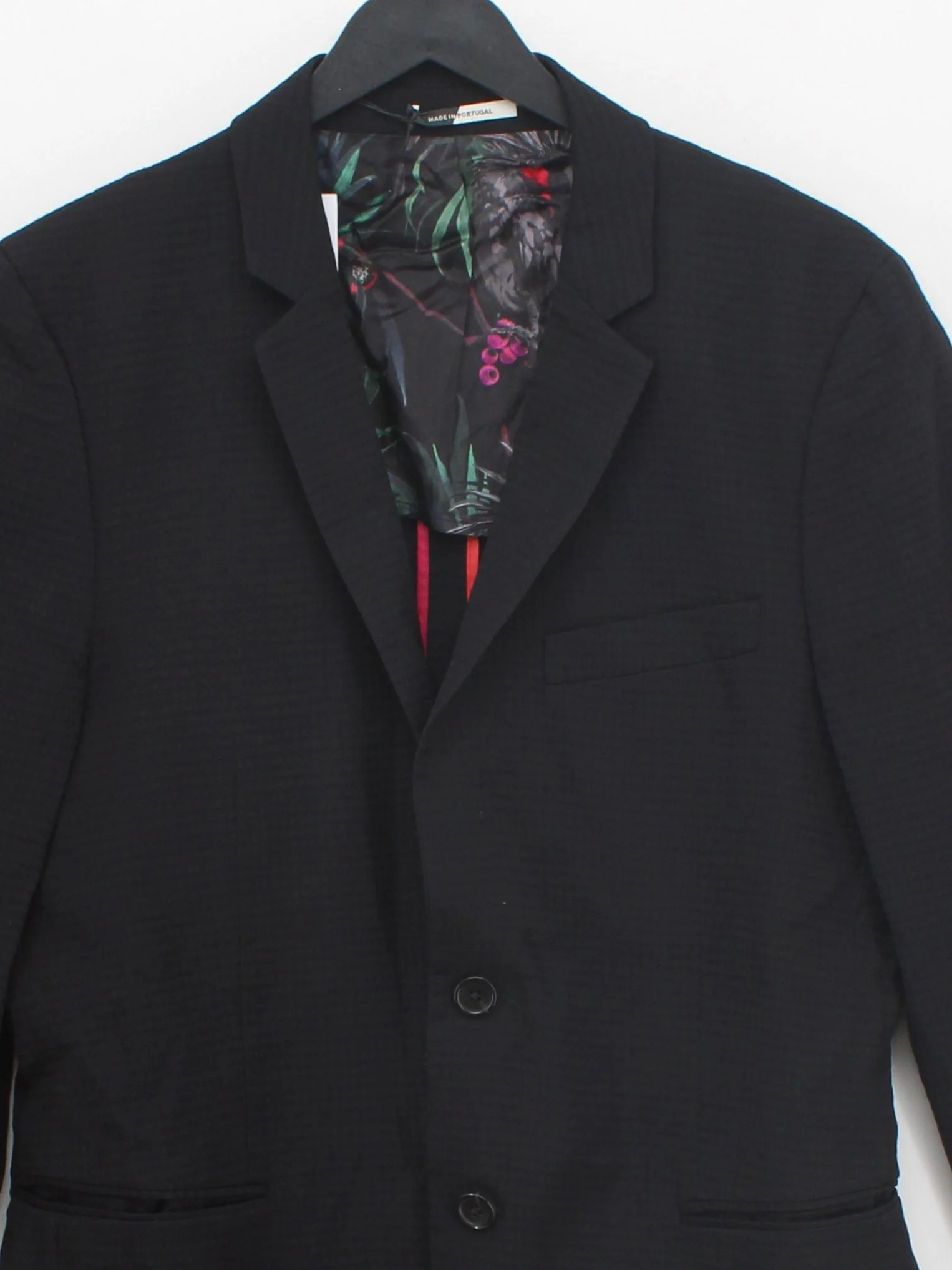 Paul Smith Men's Blazer Chest: 38 in Black Wool with Elastane, Viscose Overcoat - Image 3