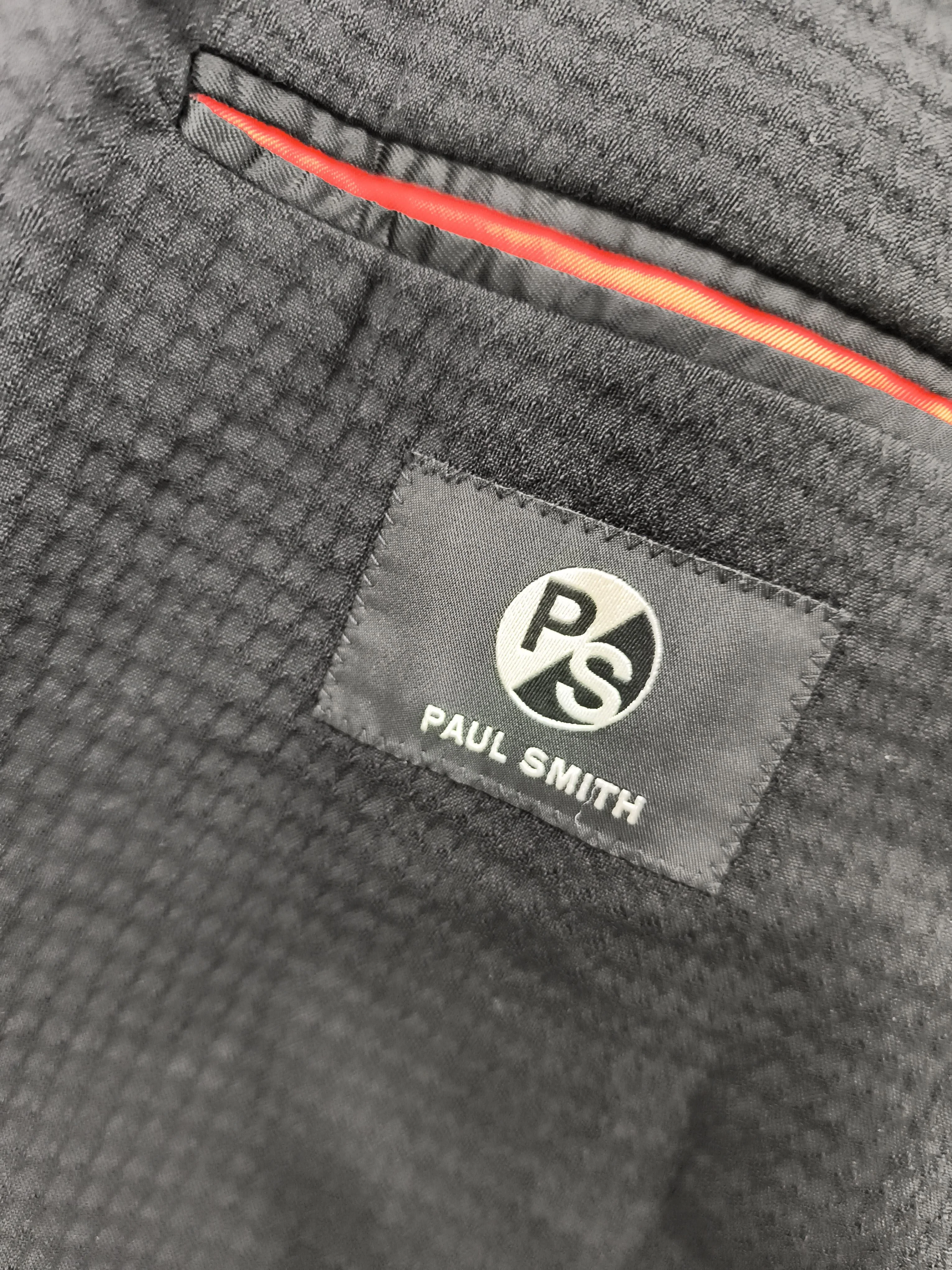 Paul Smith Men's Blazer Chest: 38 in Black Wool with Elastane, Viscose Overcoat - Image 6