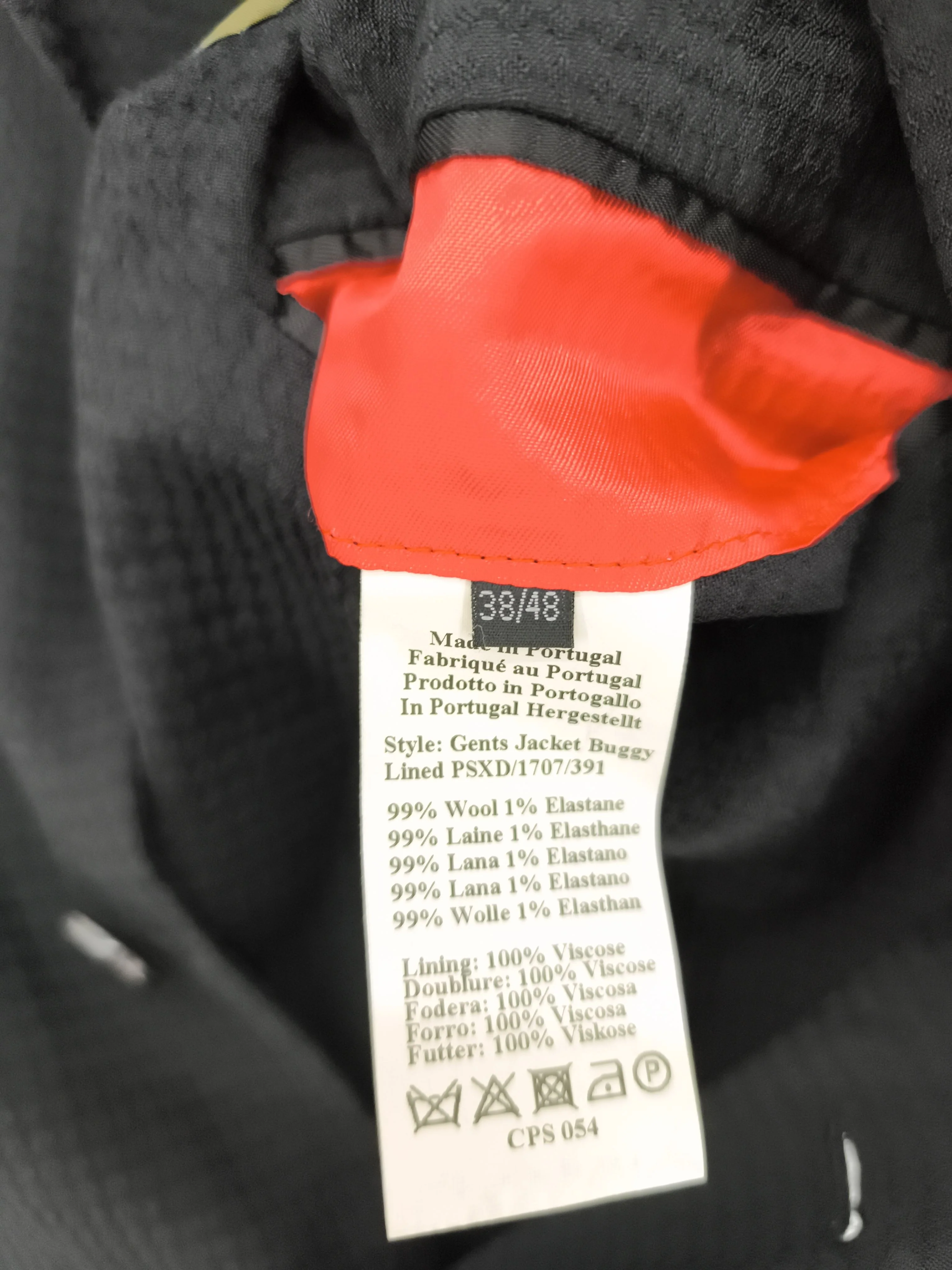 Paul Smith Men's Blazer Chest: 38 in Black Wool with Elastane, Viscose Overcoat - Image 7