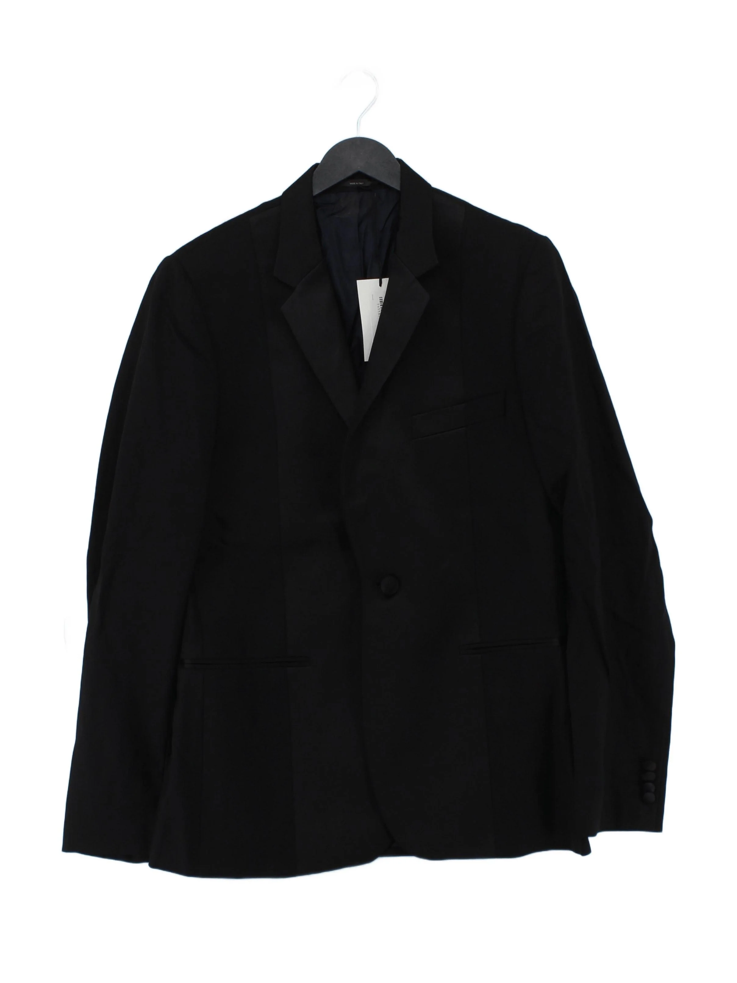 Paul Smith Men's Blazer Chest: 38 in Black Wool with Viscose Overcoat
