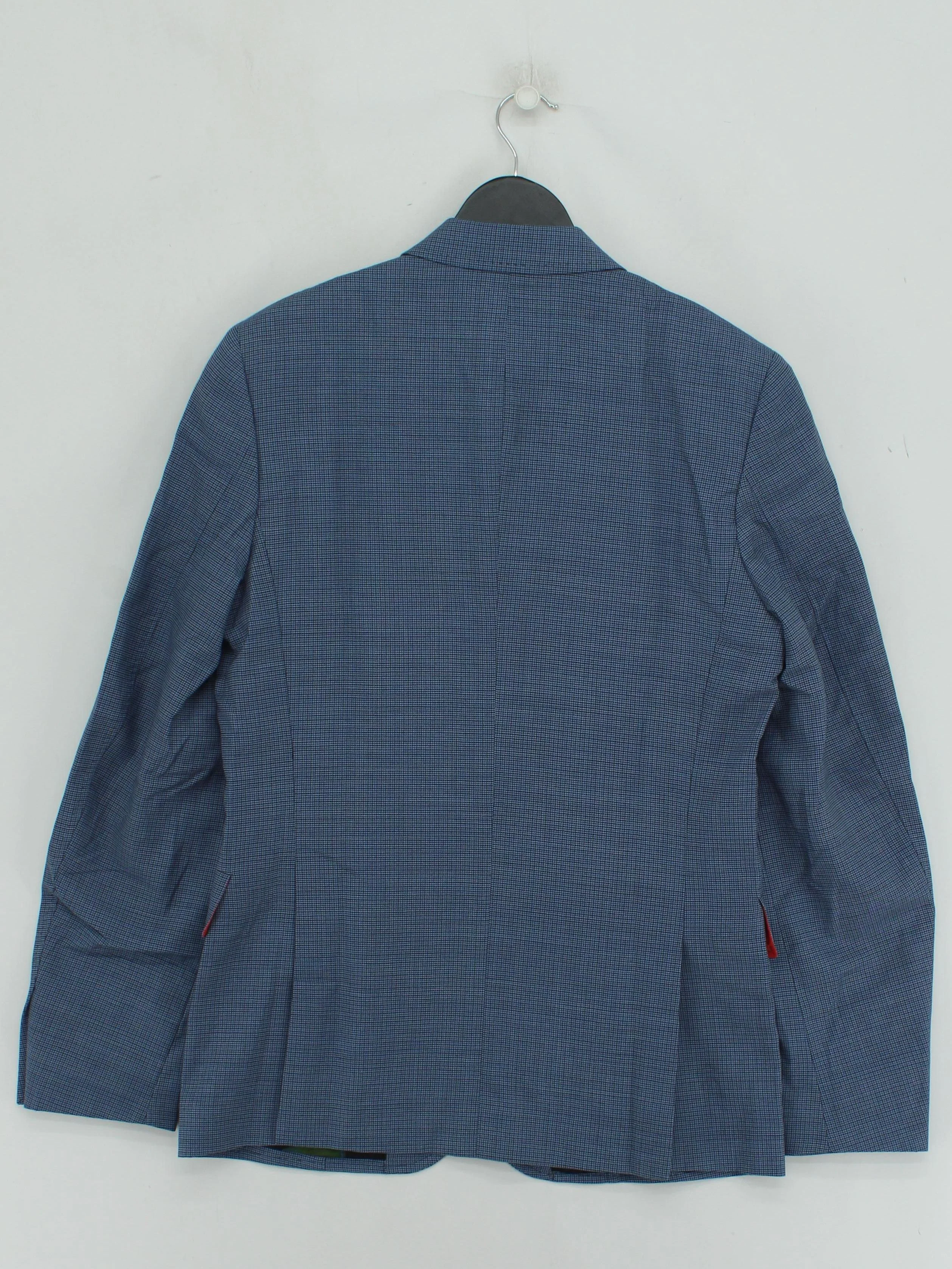 Paul Smith Men's Blazer Chest: 38 in Blue Checkered 100% Wool Overcoat - Image 2