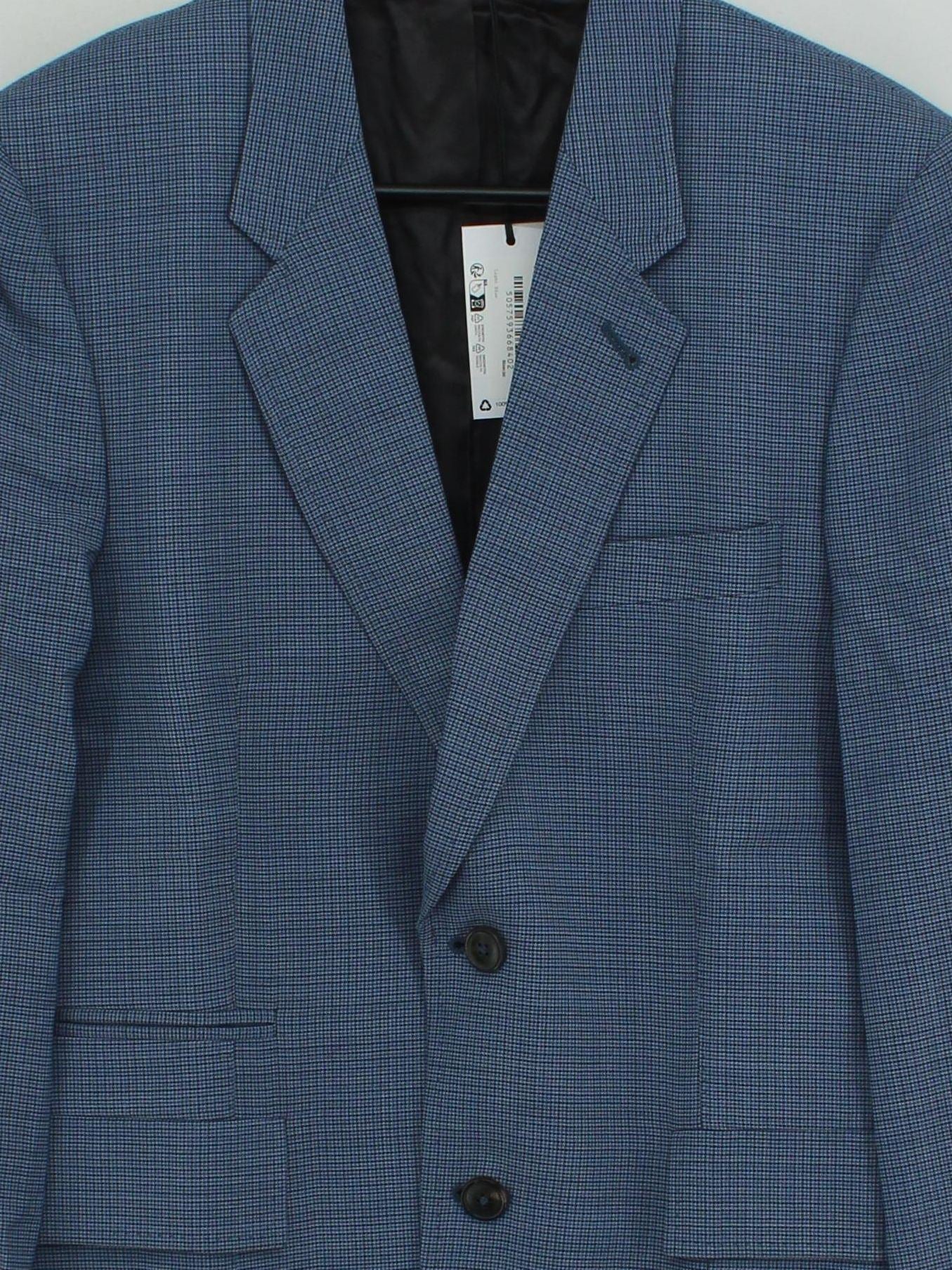 Paul Smith Men's Blazer Chest: 38 in Blue Checkered 100% Wool Overcoat - Image 3
