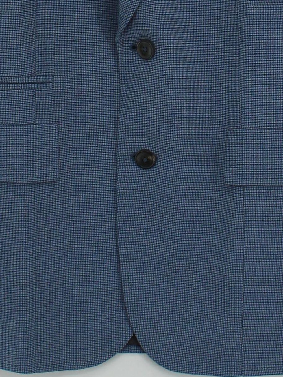 Paul Smith Men's Blazer Chest: 38 in Blue Checkered 100% Wool Overcoat - Image 4