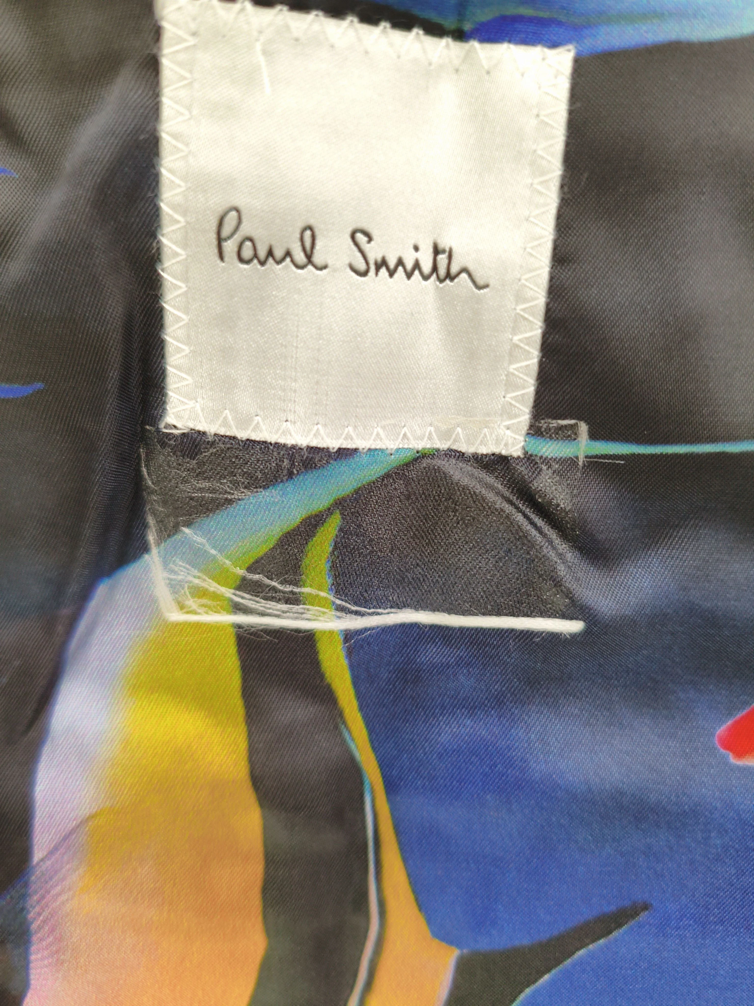 Paul Smith Men's Blazer Chest: 38 in Blue Checkered 100% Wool Overcoat - Image 5