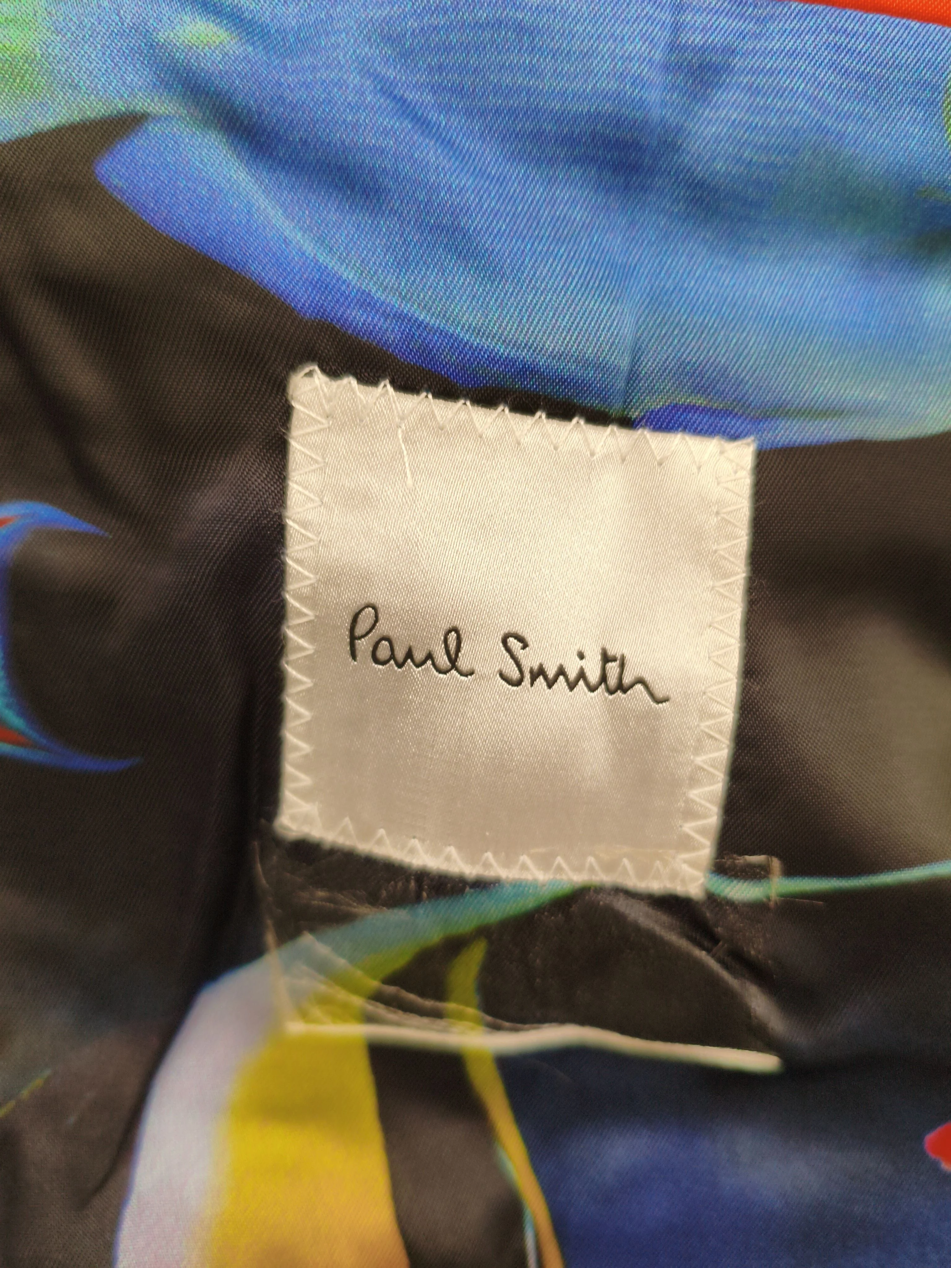 Paul Smith Men's Blazer Chest: 38 in Blue Checkered 100% Wool Overcoat - Image 6