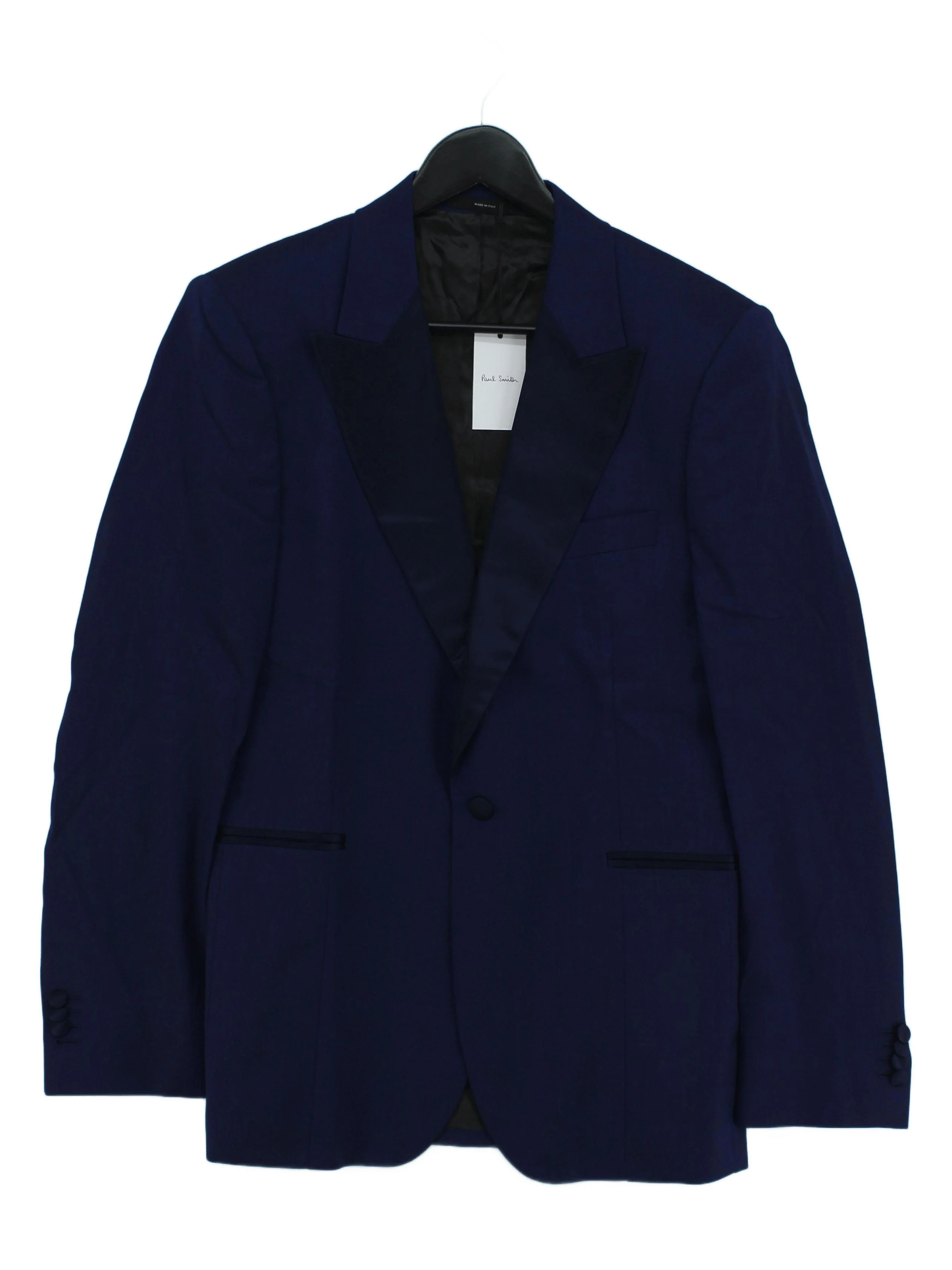 Paul Smith Men's Blazer Chest: 38 in Blue Wool with Rayon Overcoat