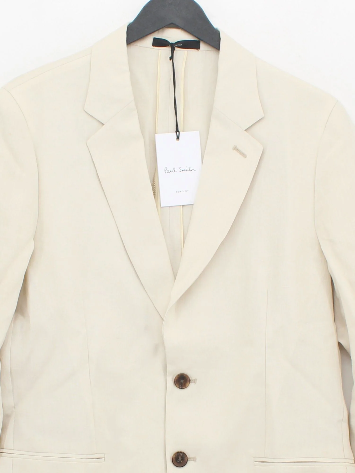 Paul Smith Men's Blazer Chest: 38 in Cream 100% Linen Overcoat - Image 3