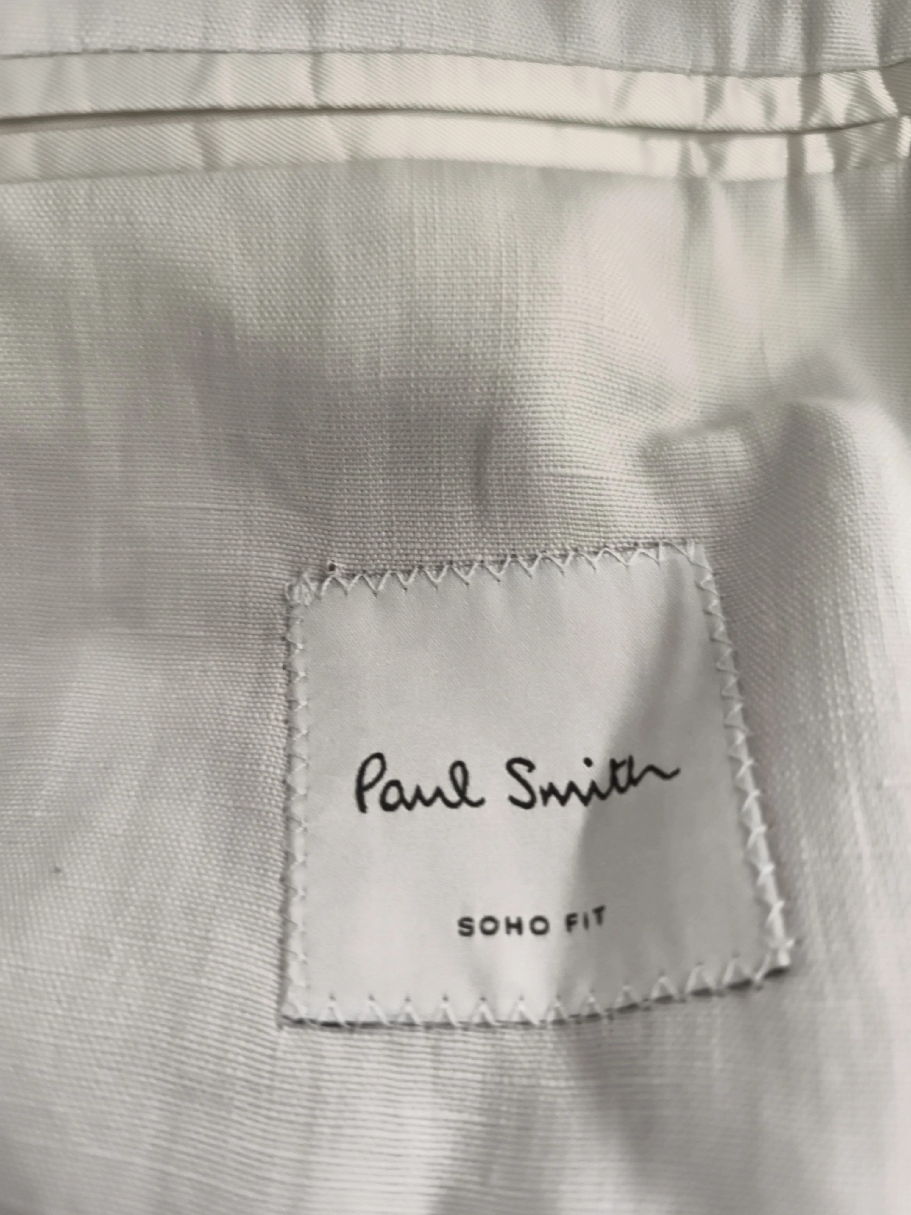 Paul Smith Men's Blazer Chest: 38 in Cream 100% Linen Overcoat - Image 7