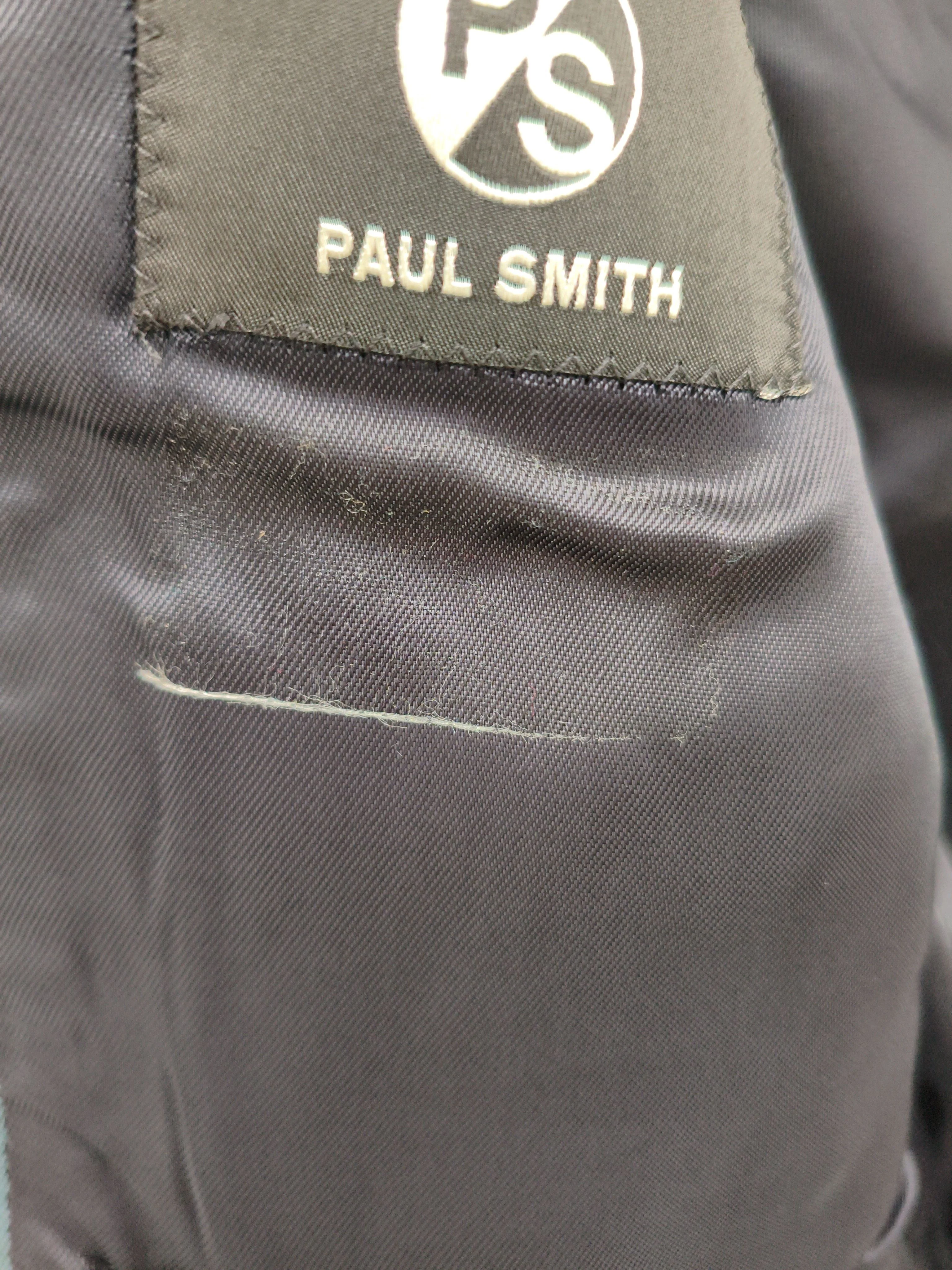 Paul Smith Men's Blazer Chest: 38 in Green Cotton with Linen, Viscose Overcoat - Image 5