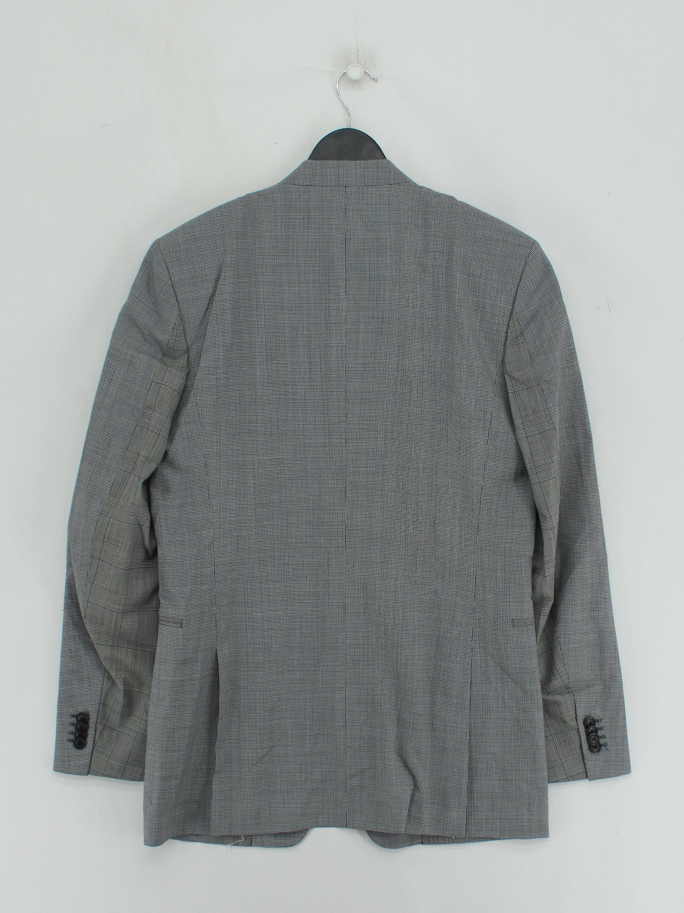 Paul Smith Men's Blazer Chest: 38 in Grey Checkered 100% Wool Overcoat - Image 2