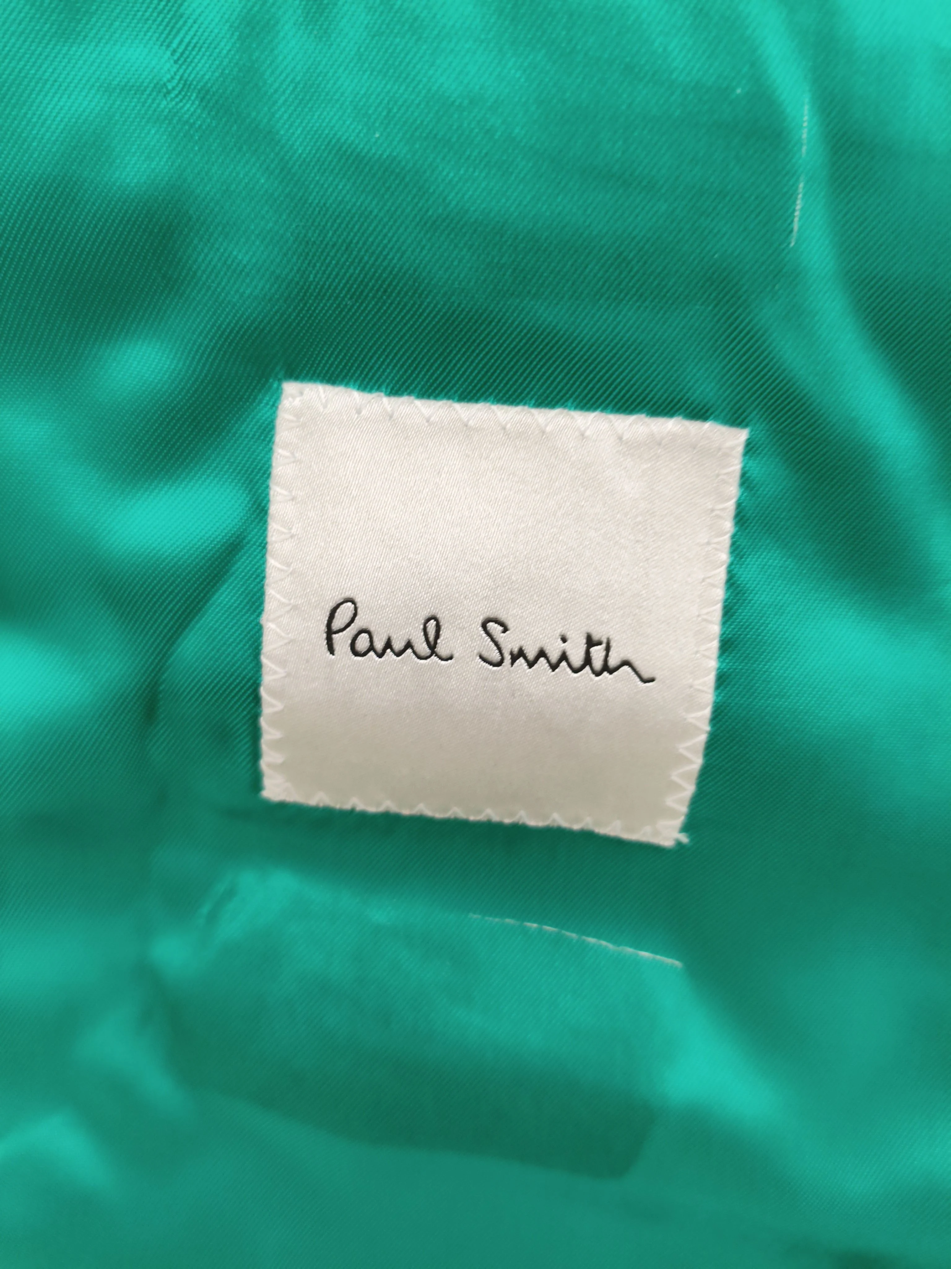 Paul Smith Men's Blazer Chest: 38 in Grey Checkered 100% Wool Overcoat - Image 7