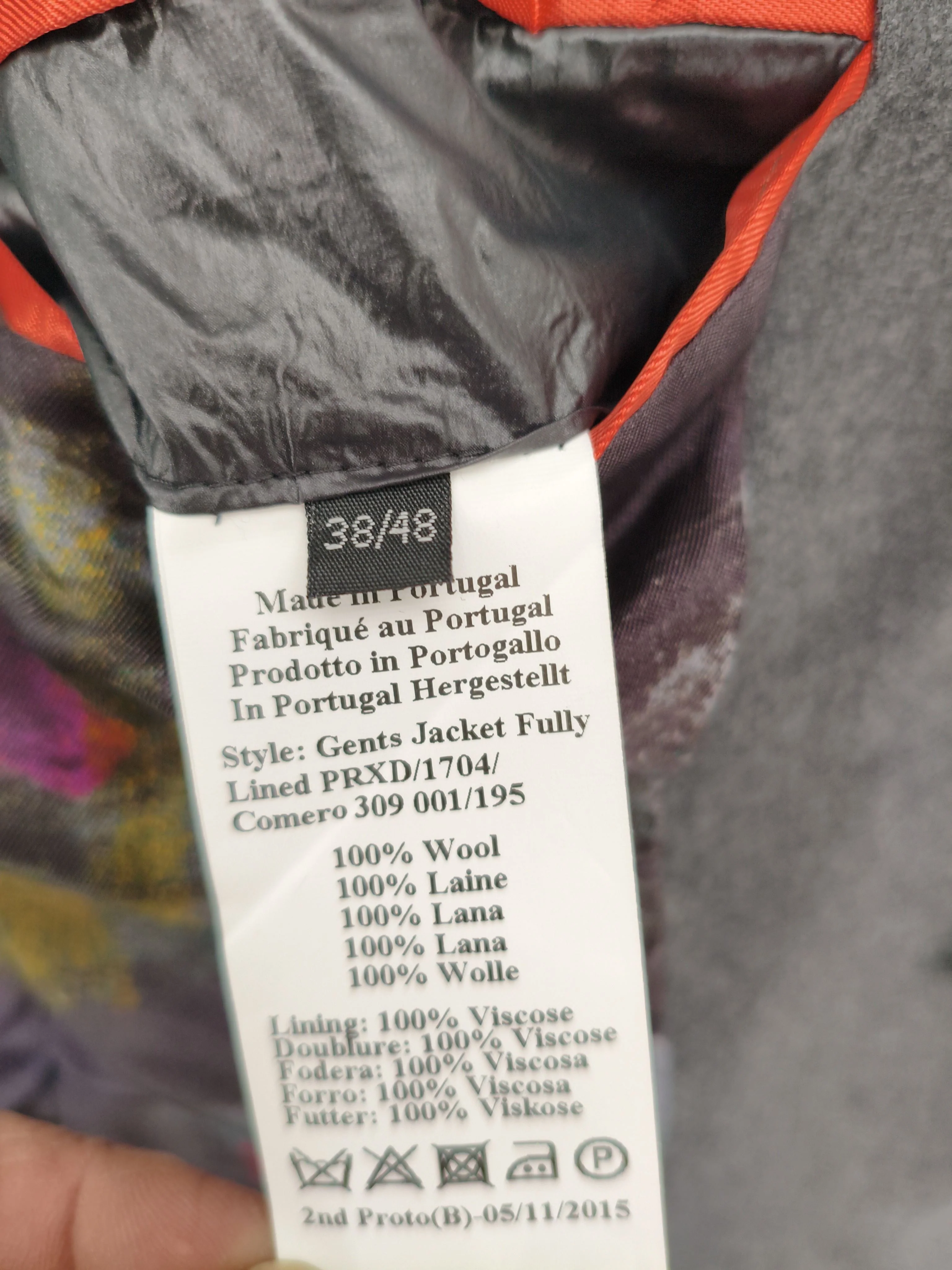 Paul Smith Men's Blazer Chest: 38 in Grey Wool with Viscose Overcoat - Image 7
