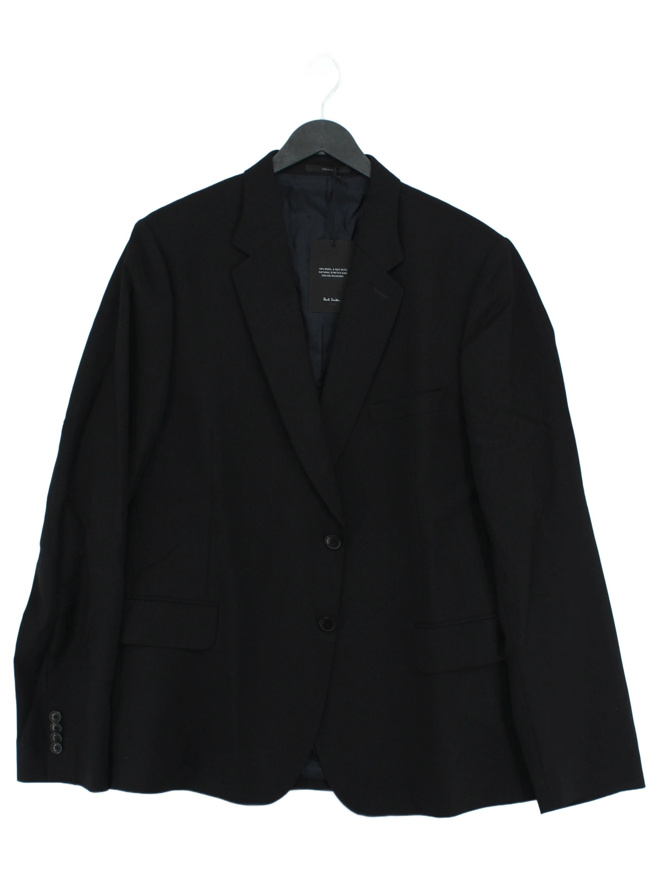 Paul Smith Men's Blazer Chest: 44 in Black 100% Wool Overcoat New with tags