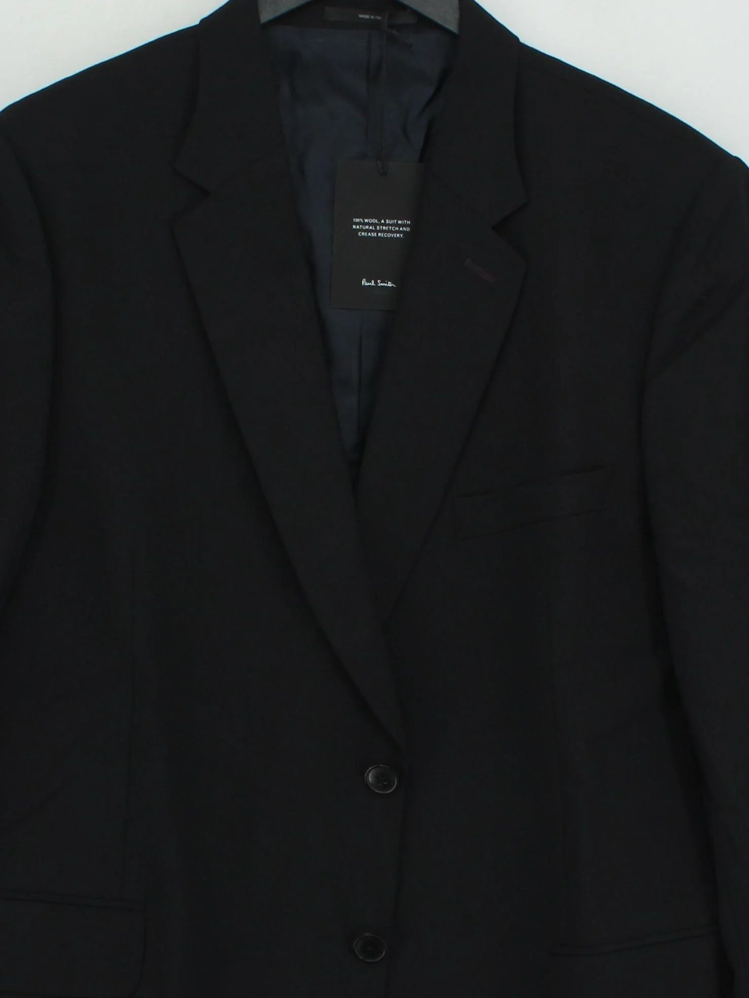 Paul Smith Men's Blazer Chest: 44 in Black 100% Wool Overcoat New with tags - Image 3