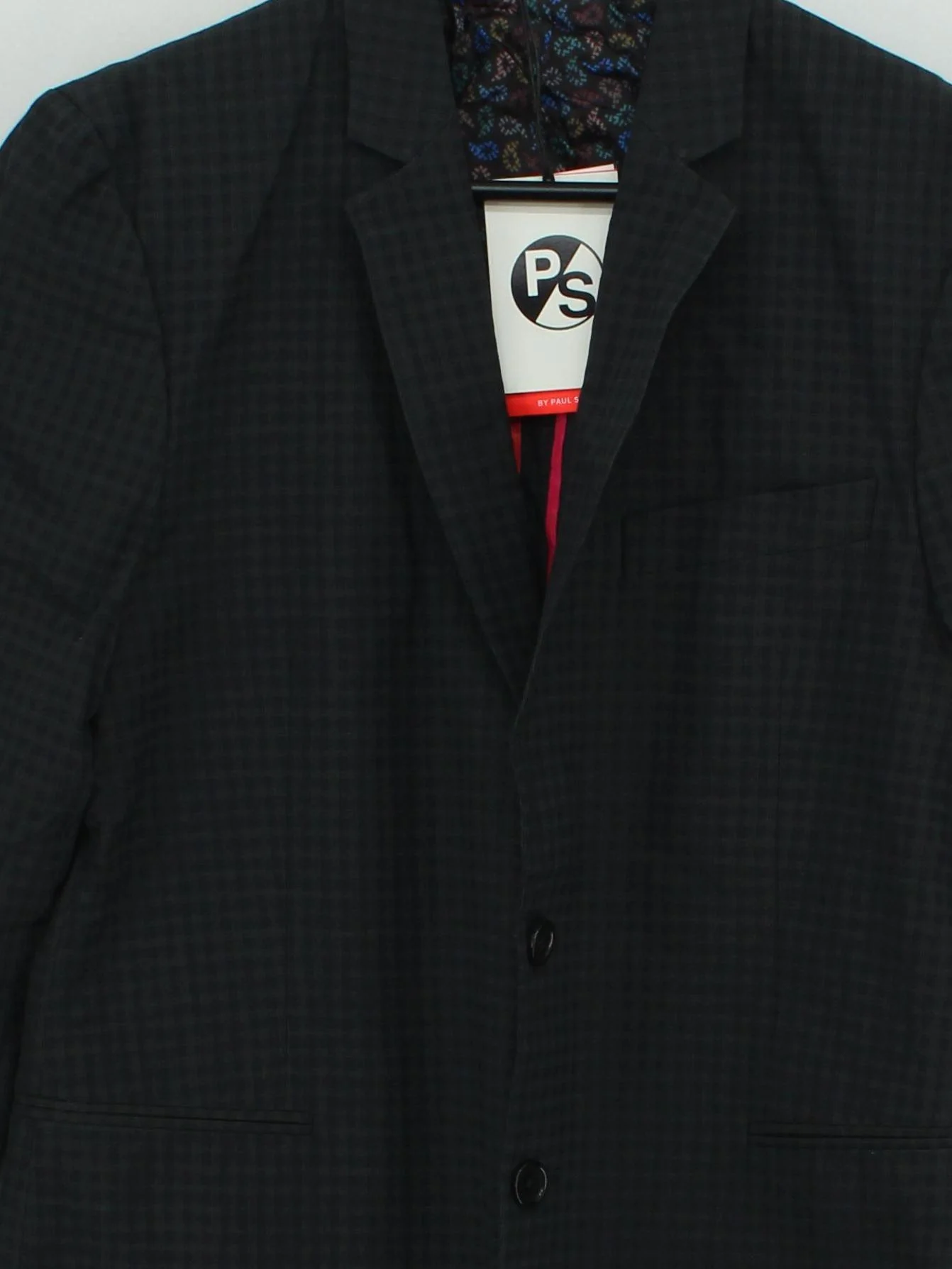 Paul Smith Men's Blazer M Black Checkered 100% Viscose Overcoat New with tags - Image 3