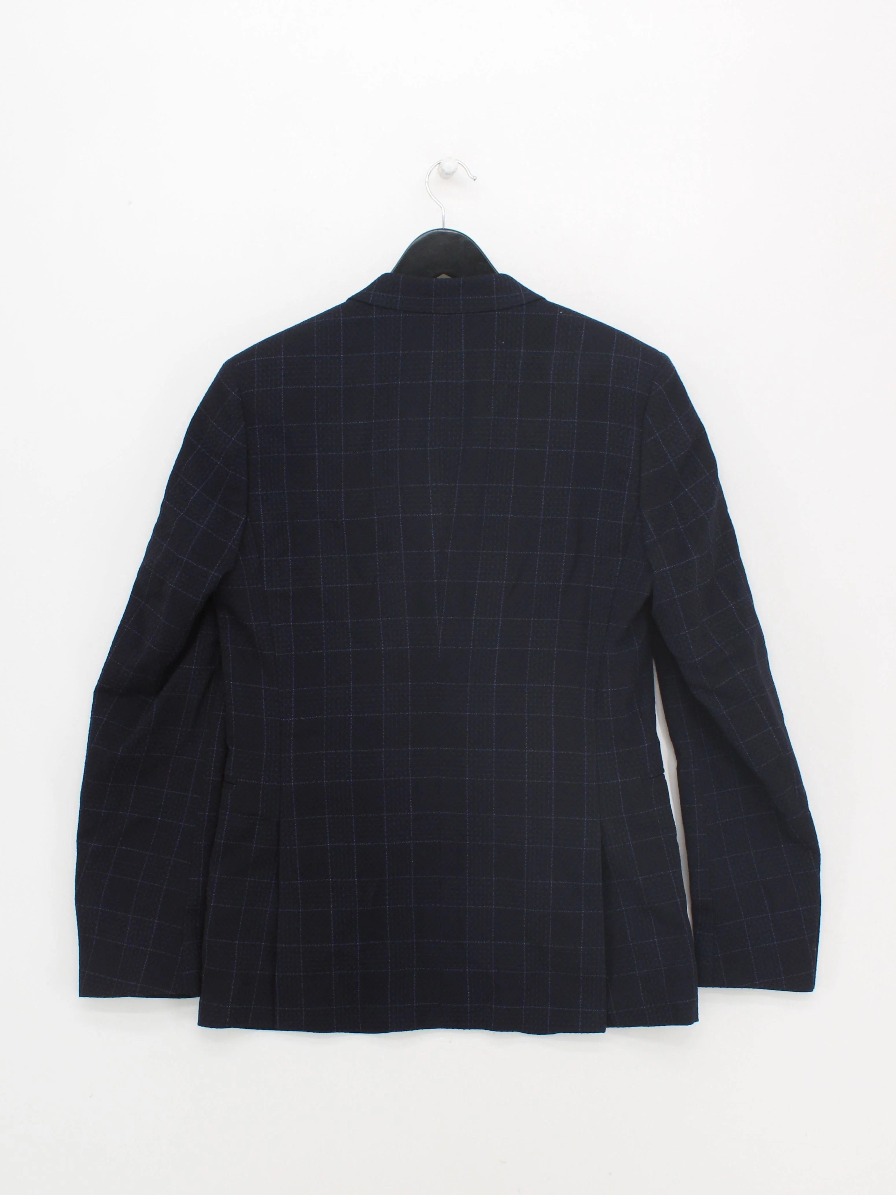 Paul Smith Men's Blazer M Blue Checkered 100% Wool Overcoat New with tags - Image 2