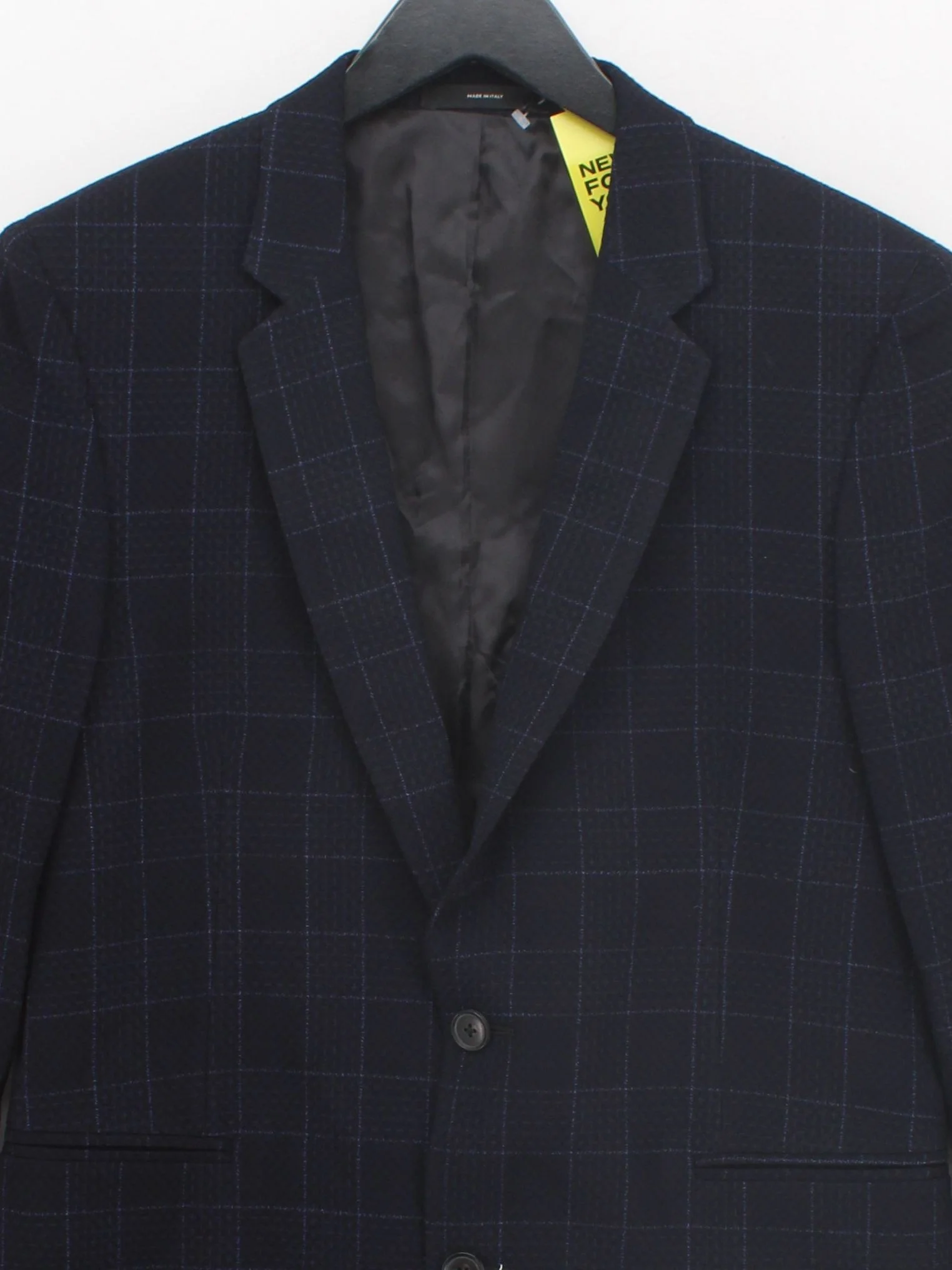 Paul Smith Men's Blazer M Blue Checkered 100% Wool Overcoat New with tags - Image 3