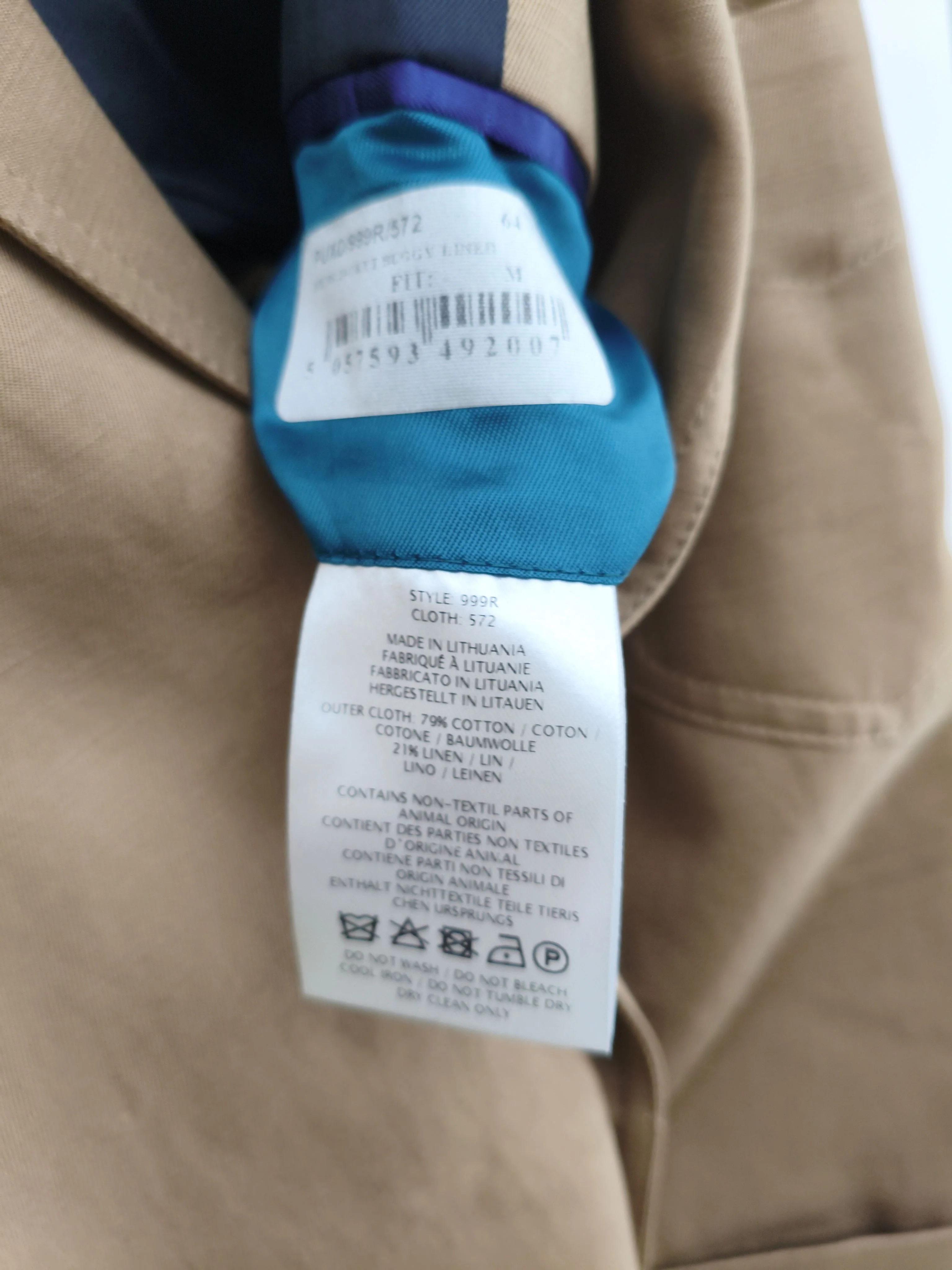 Paul Smith Men's Blazer M Brown Cotton with Linen Overcoat New with tags - Image 6