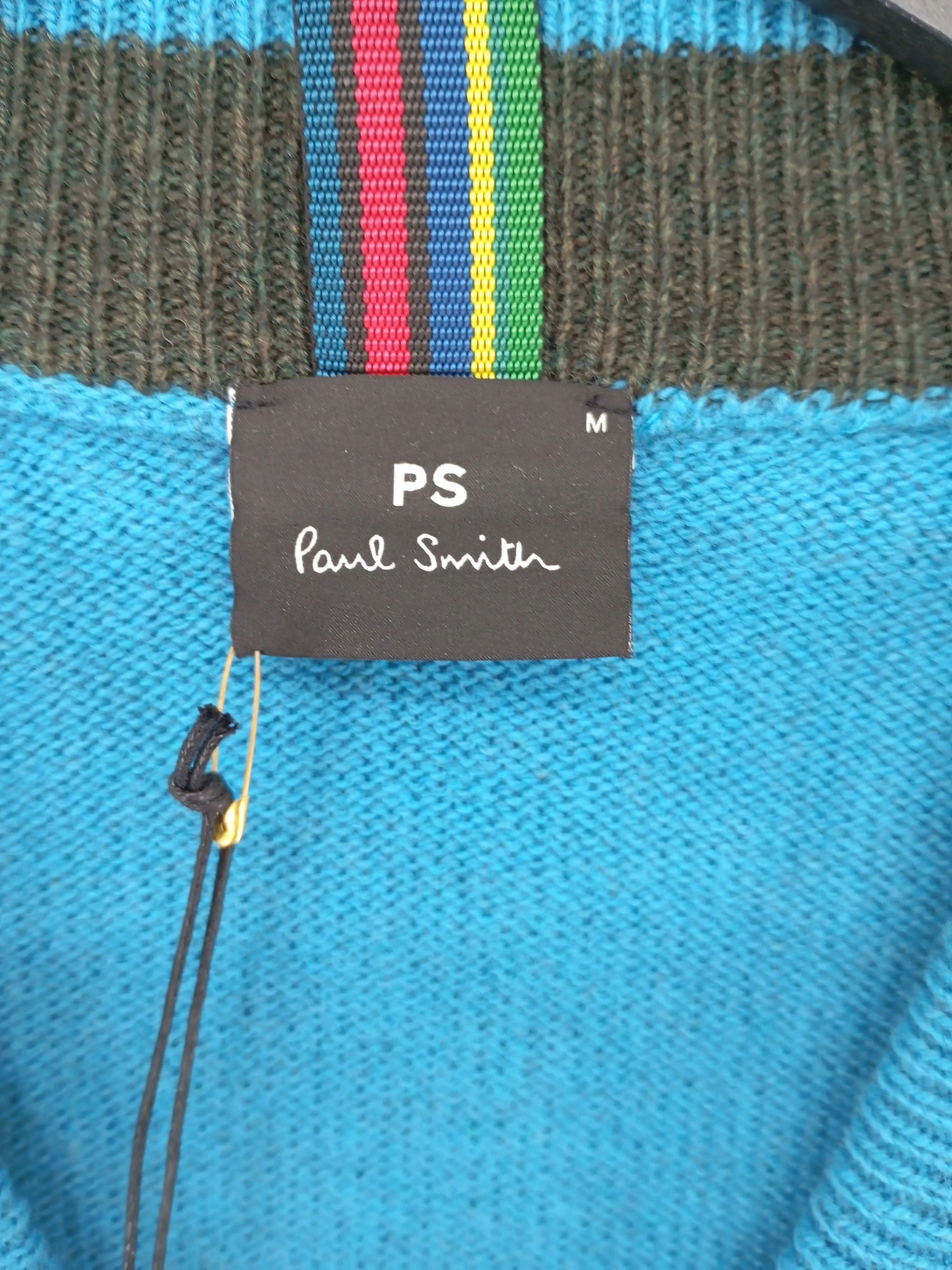 Paul Smith Men's Cardigan M Blue 100% Wool V-Neck Cardigan New with tags - Image 5