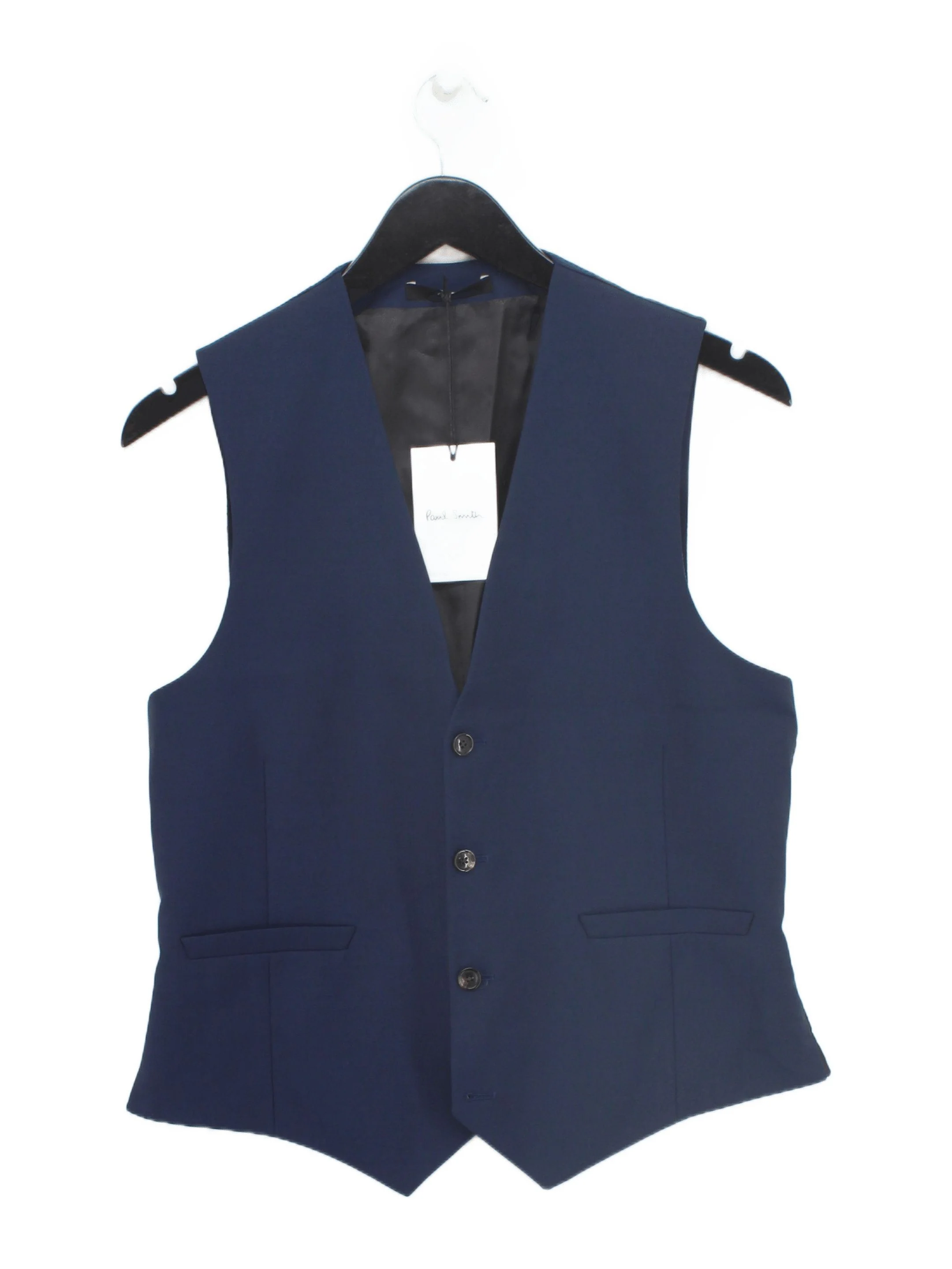 Paul Smith Men's Coat Chest: 38 in Blue Wool with Mohair Overcoat New with tags