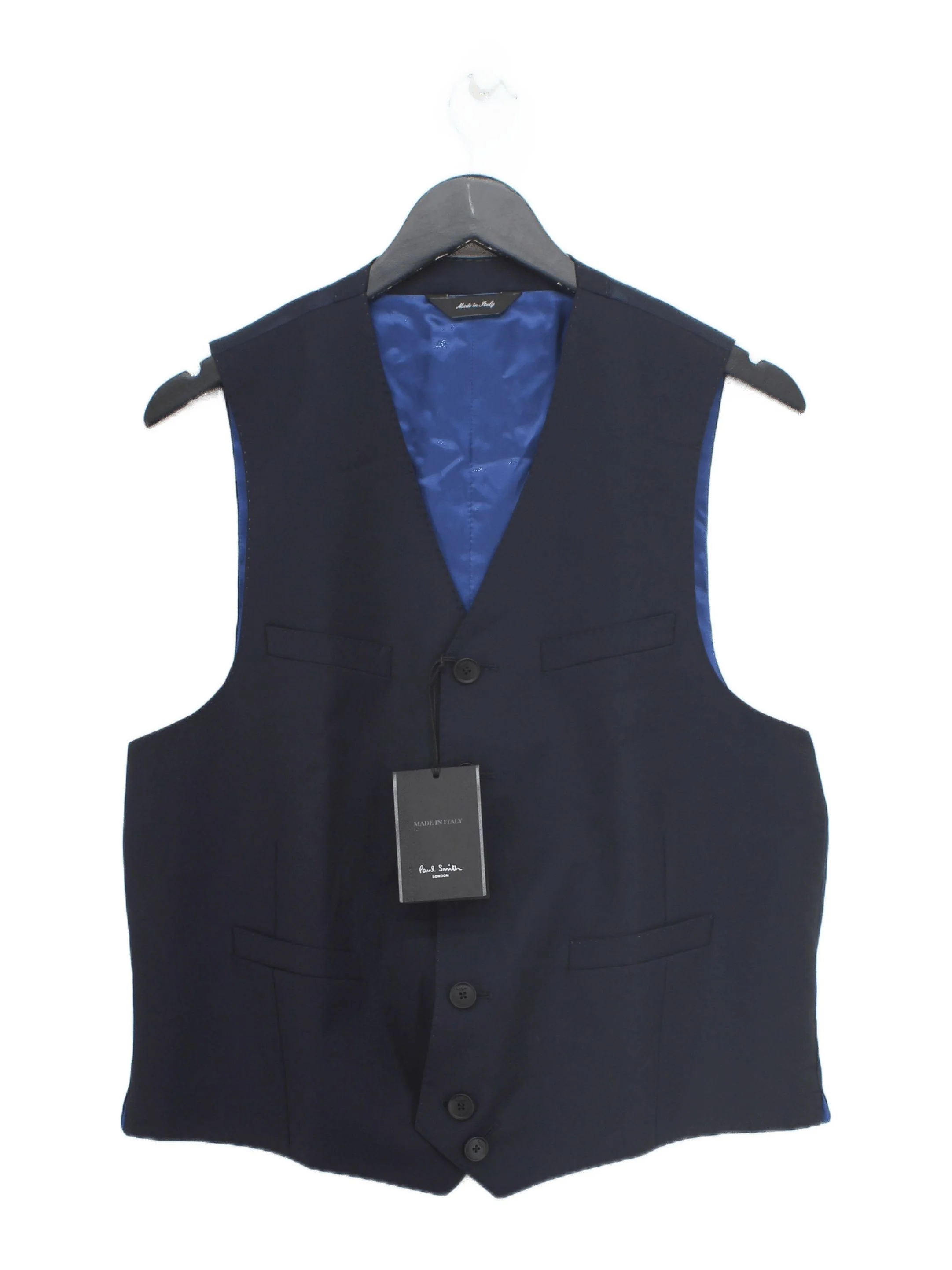 Paul Smith Men's Coat Chest: 42 in Blue Wool with Mohair Overcoat New with tags