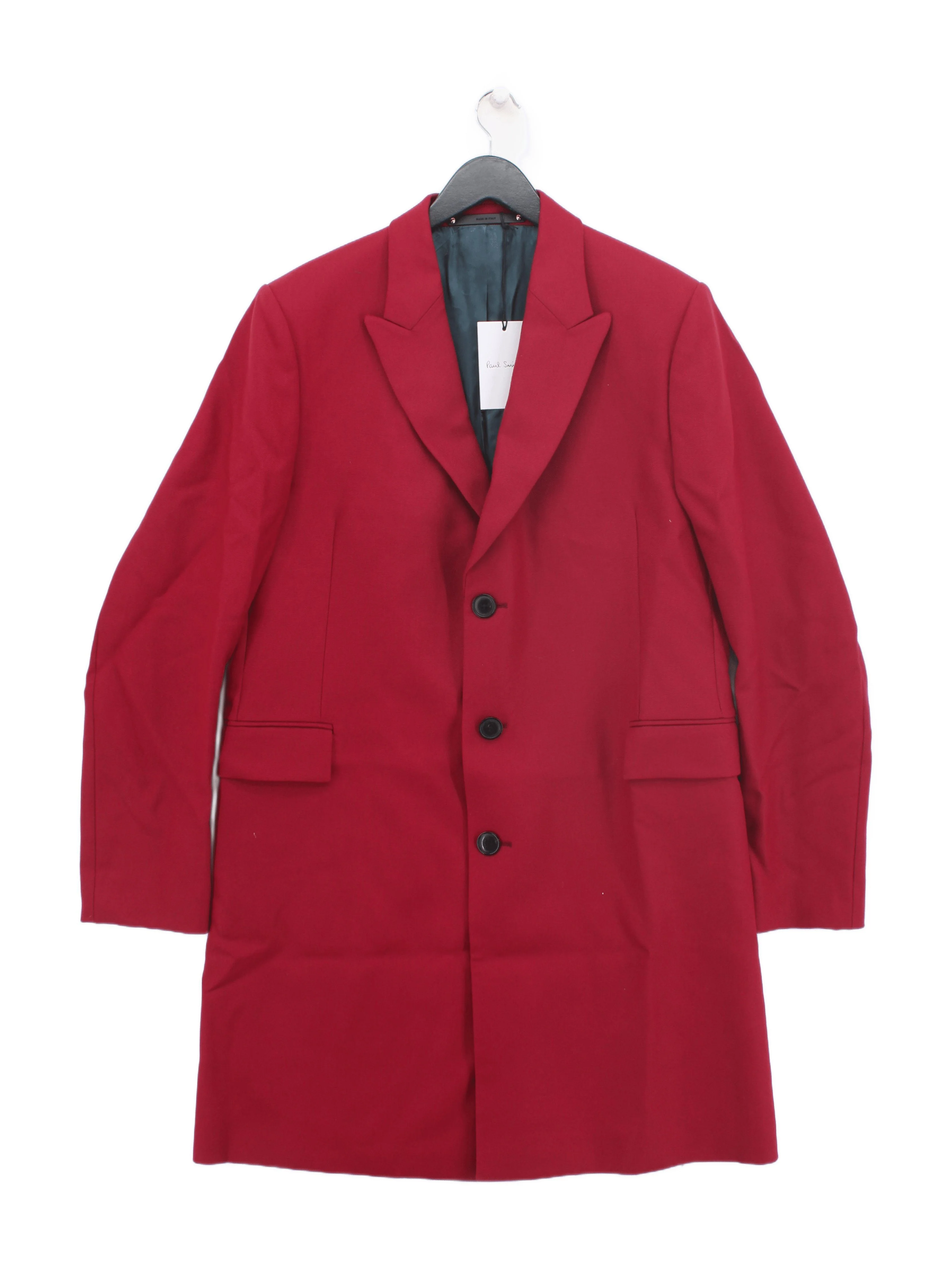 Paul Smith Men's Coat Chest: 42 in Red Wool with Other Overcoat New with tags